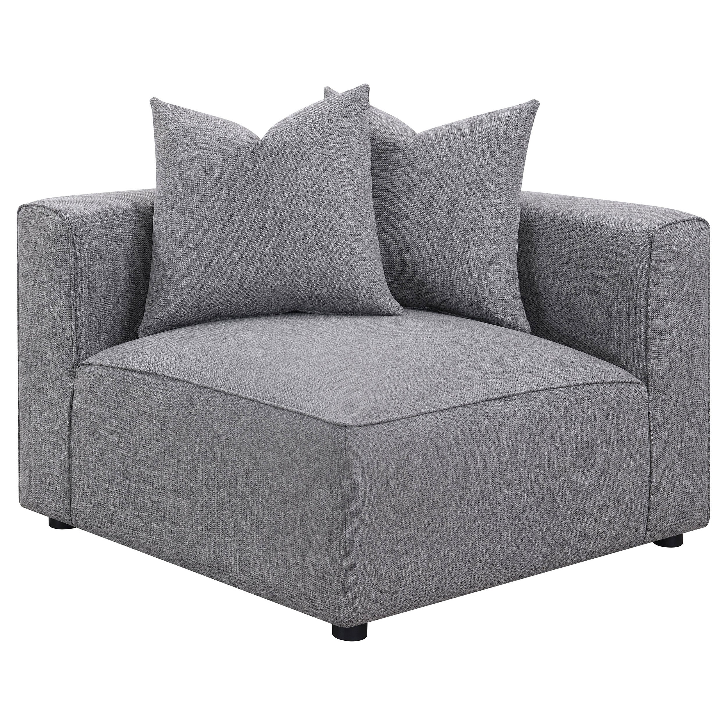 Jennifer Upholstered Corner Chair Grey-CoasterElevations