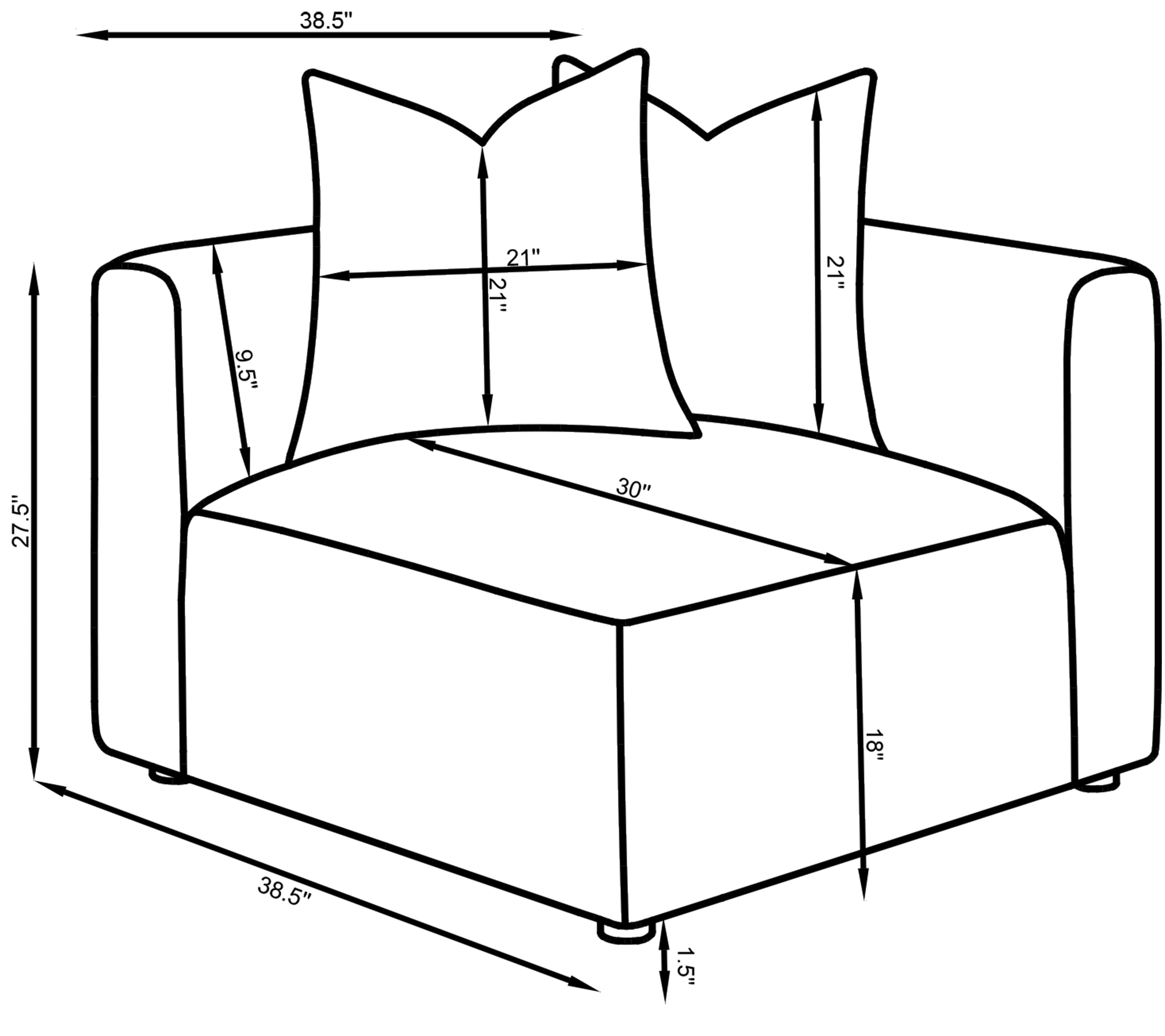 Jennifer Upholstered Corner Chair Grey-CoasterElevations