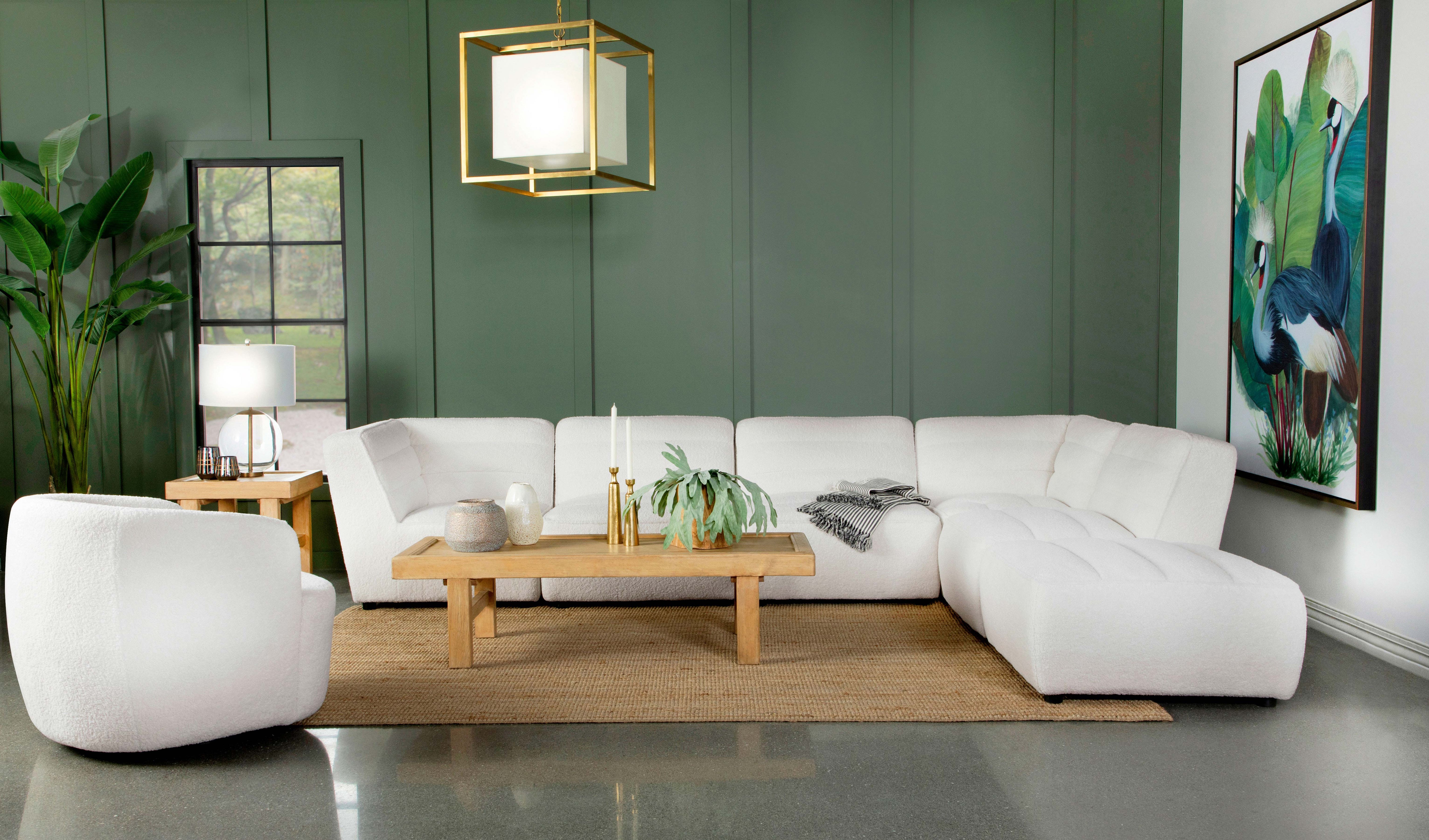 Sunny Upholstered Corner Chair Natural-CoasterElevations