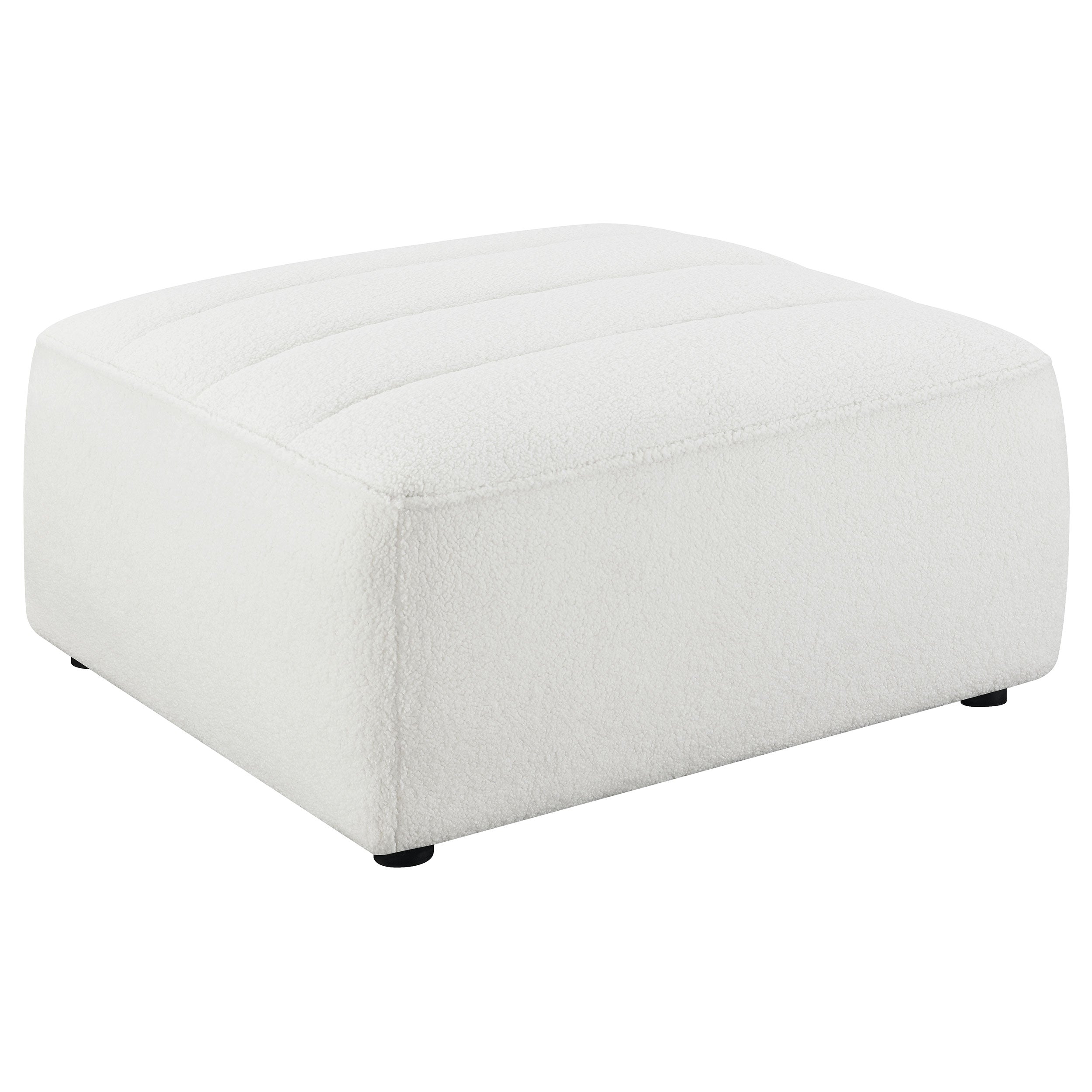 Sunny Square Upholstered Ottoman Natural-CoasterElevations