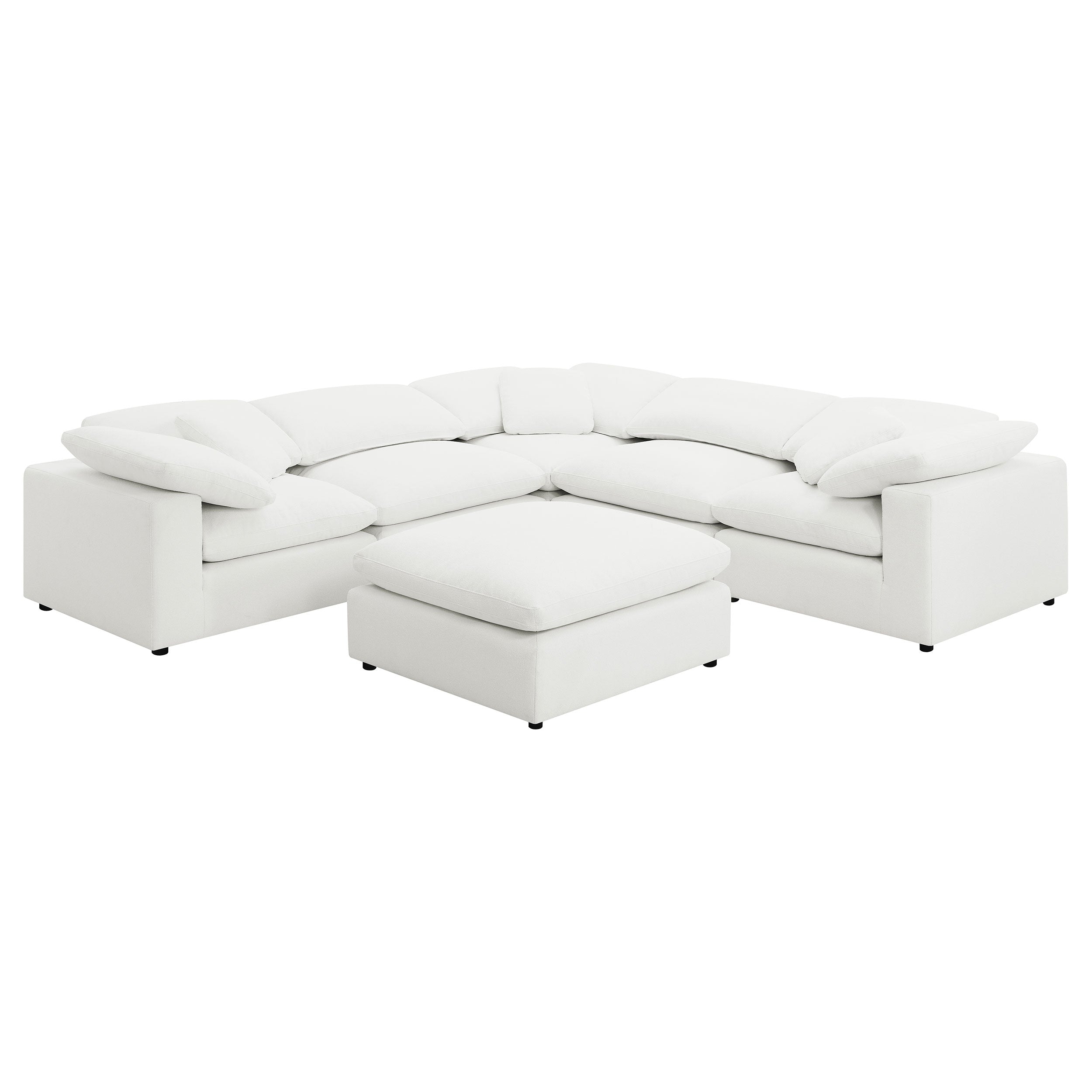 Raleigh 6-piece Boucle Upholstered Modular Sectional Ivory-Coaster