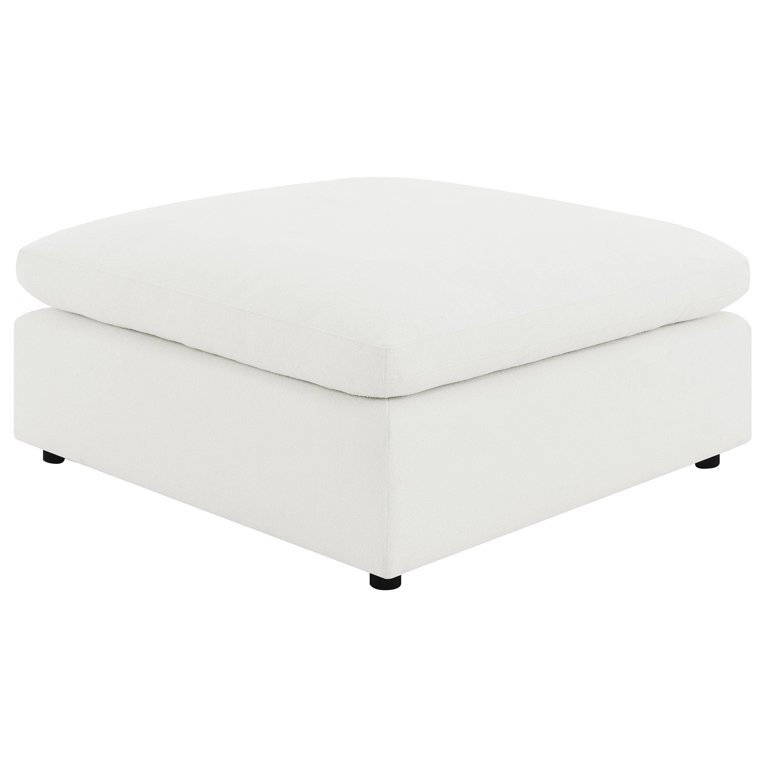 Raleigh Boucle Upholstered Ottoman Ivory-