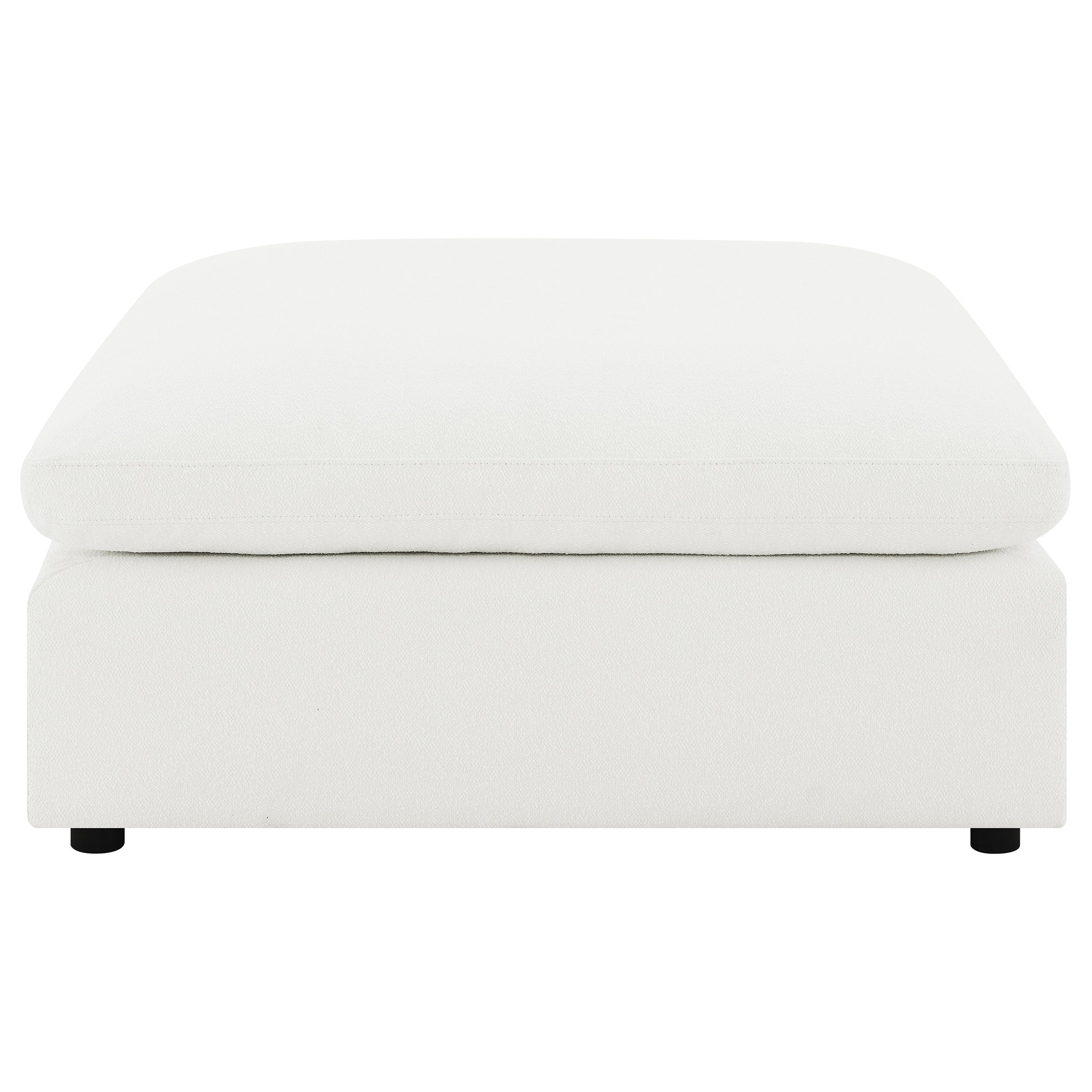 Raleigh Boucle Upholstered Ottoman Ivory-