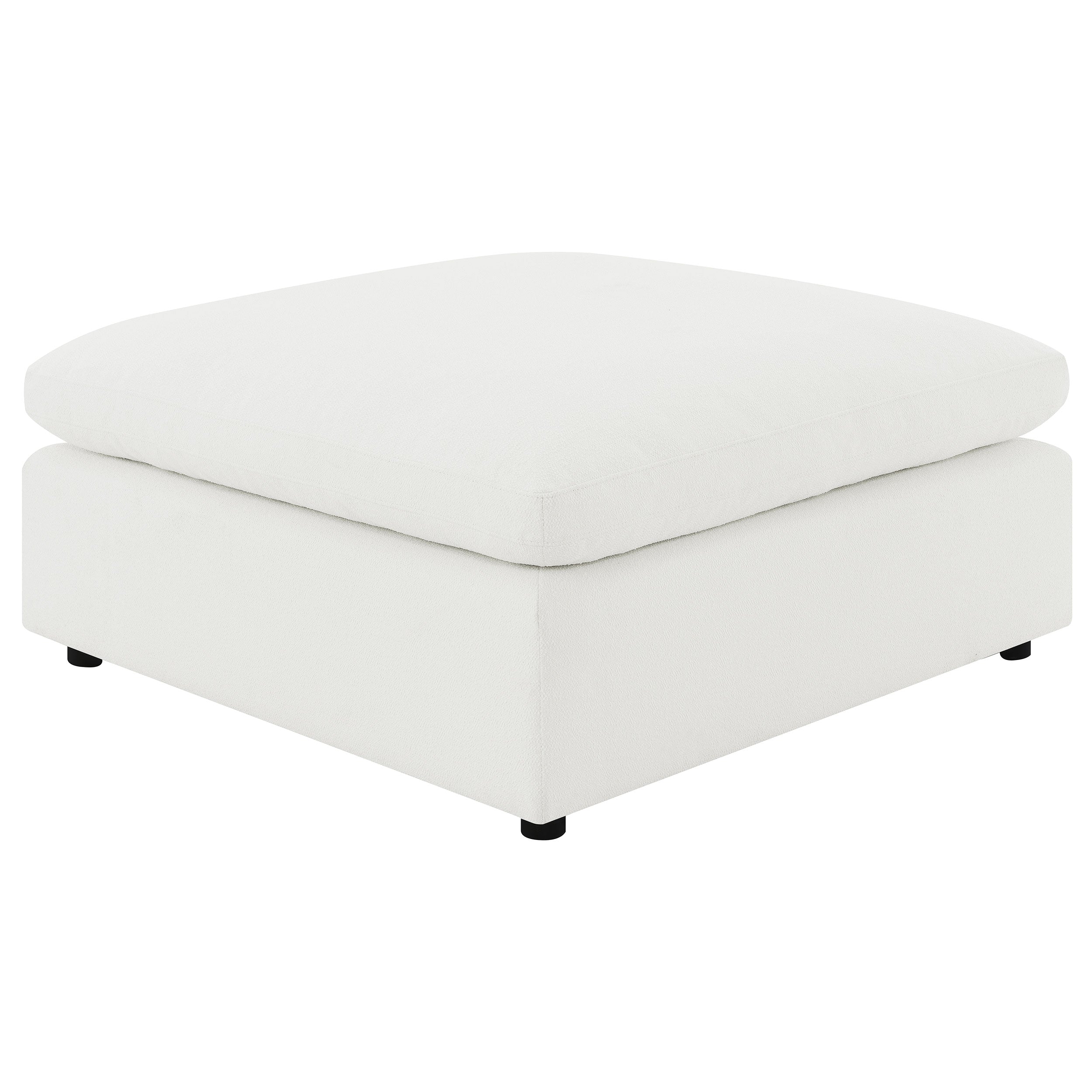Raleigh Boucle Upholstered Ottoman Ivory-