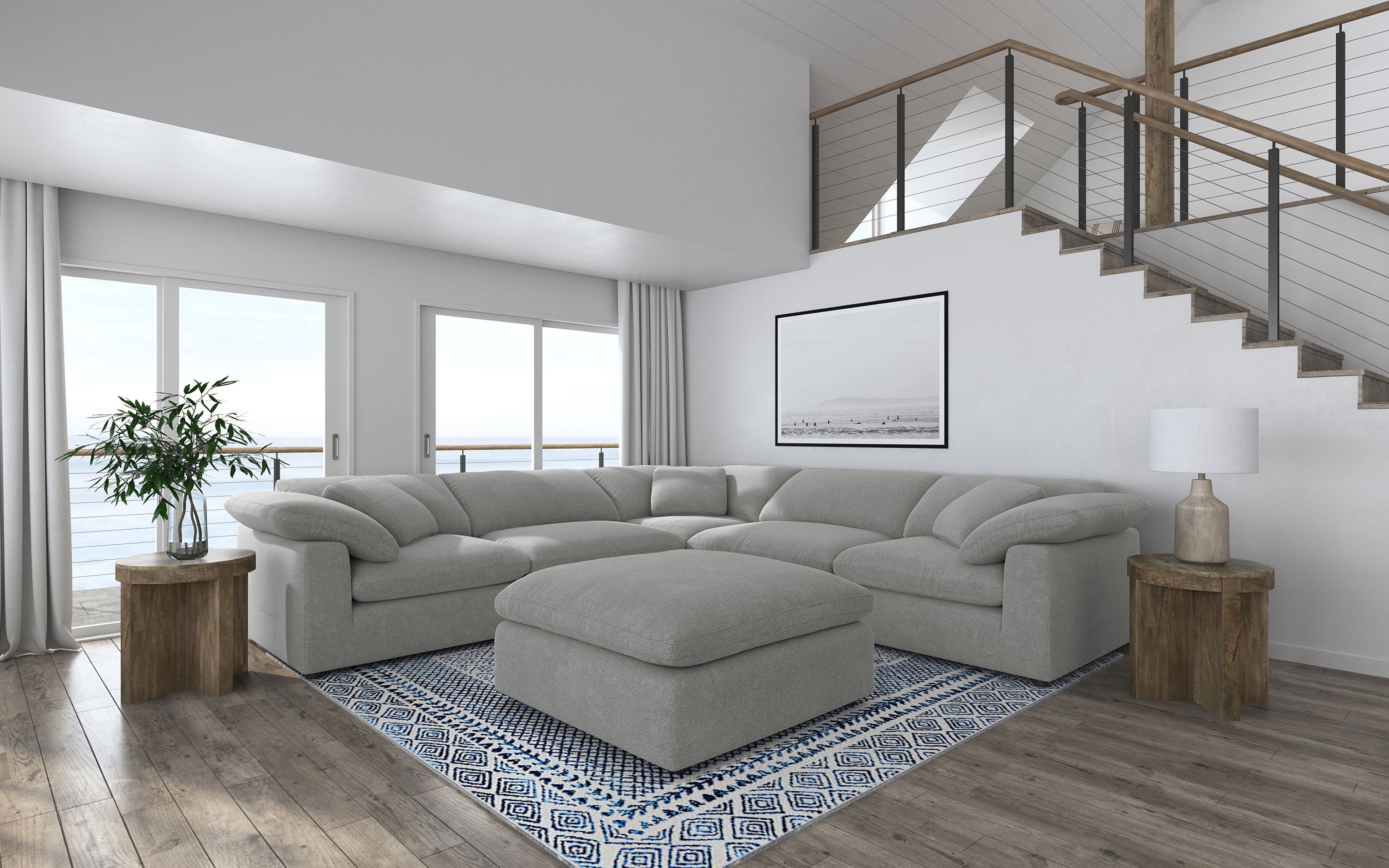 Raleigh 6-piece Boucle Upholstered Modular Sectional Grey-Coaster