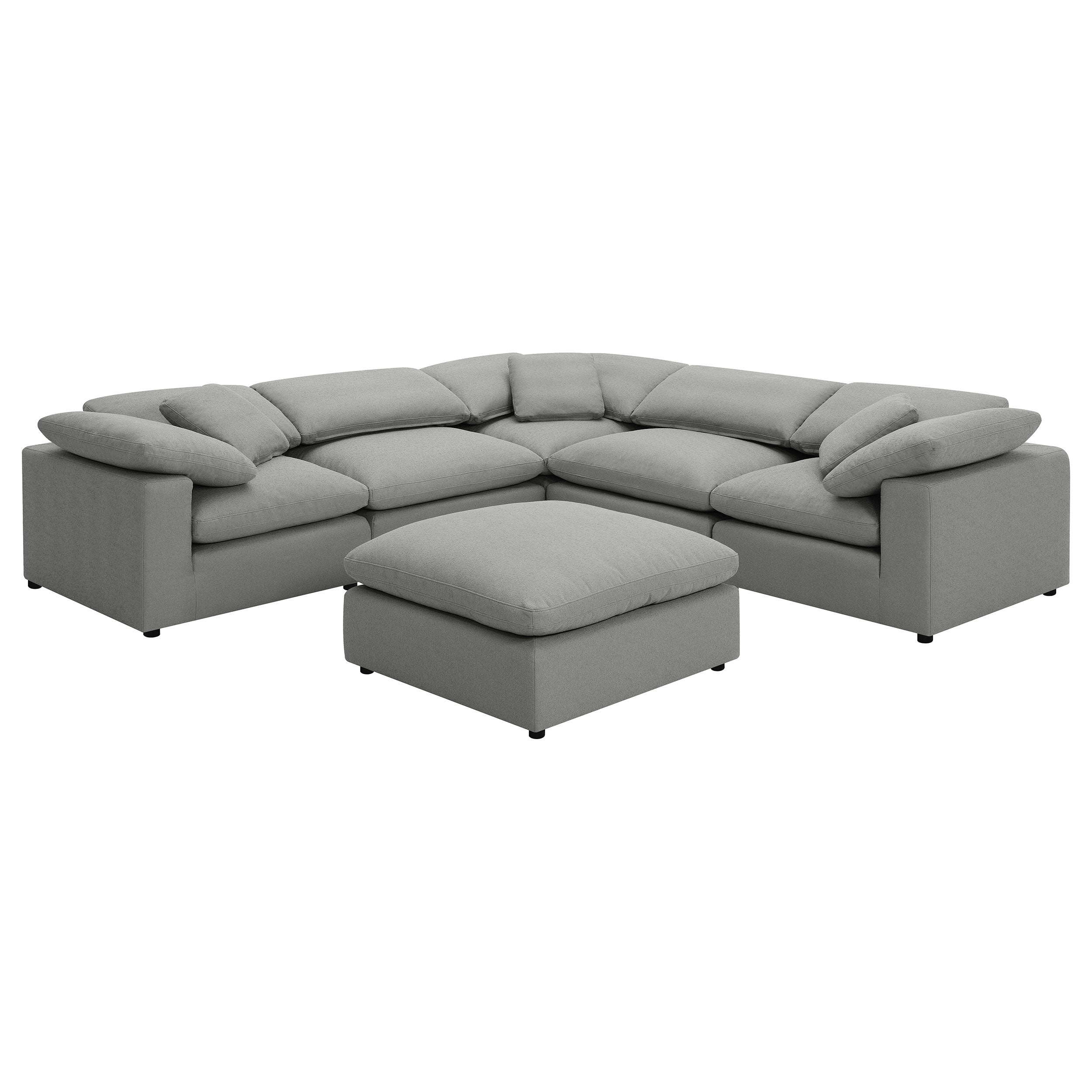 Raleigh 6-piece Boucle Upholstered Modular Sectional Grey-Coaster