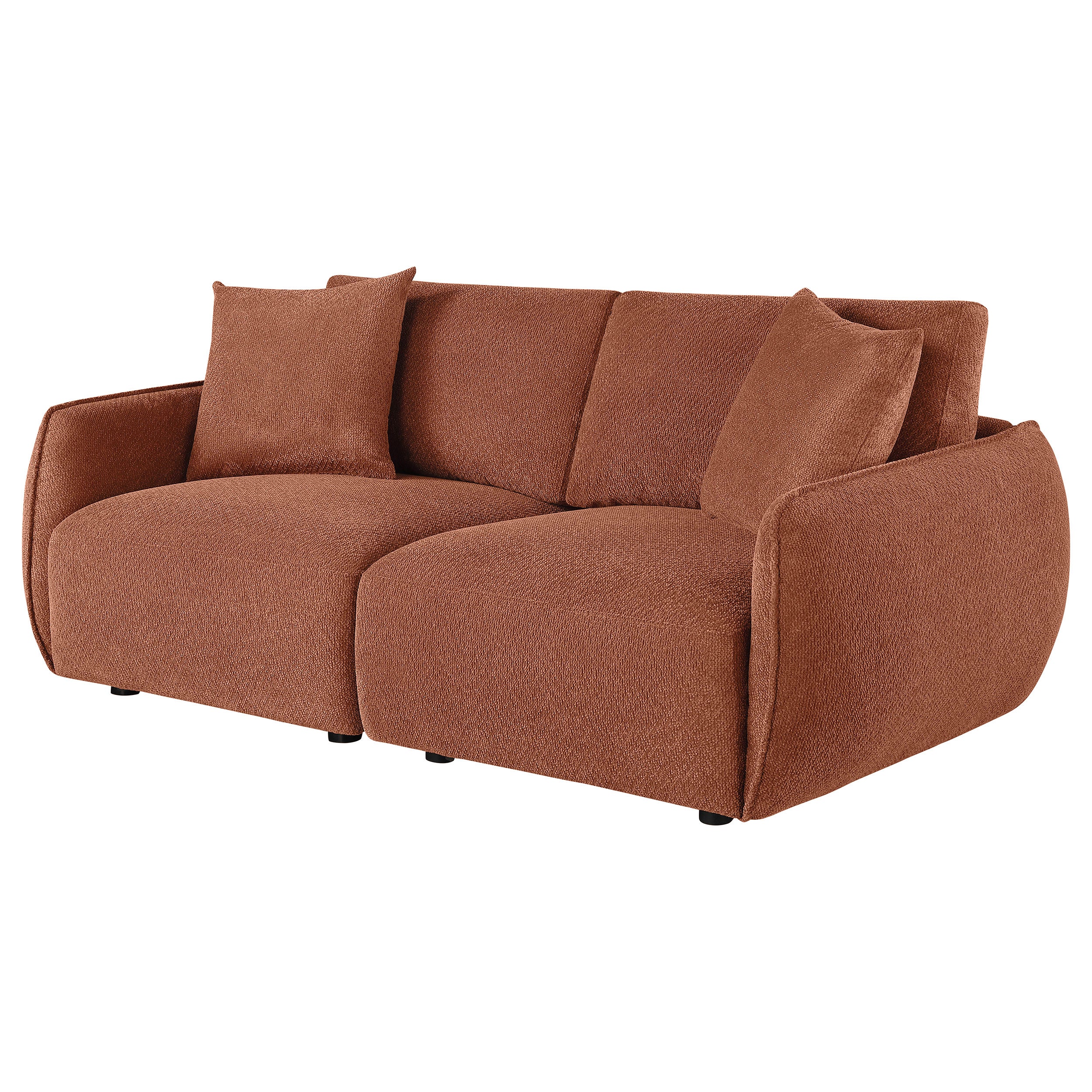 Elysia Chenille Upholstered Modular Lounge Loveseat Coral-