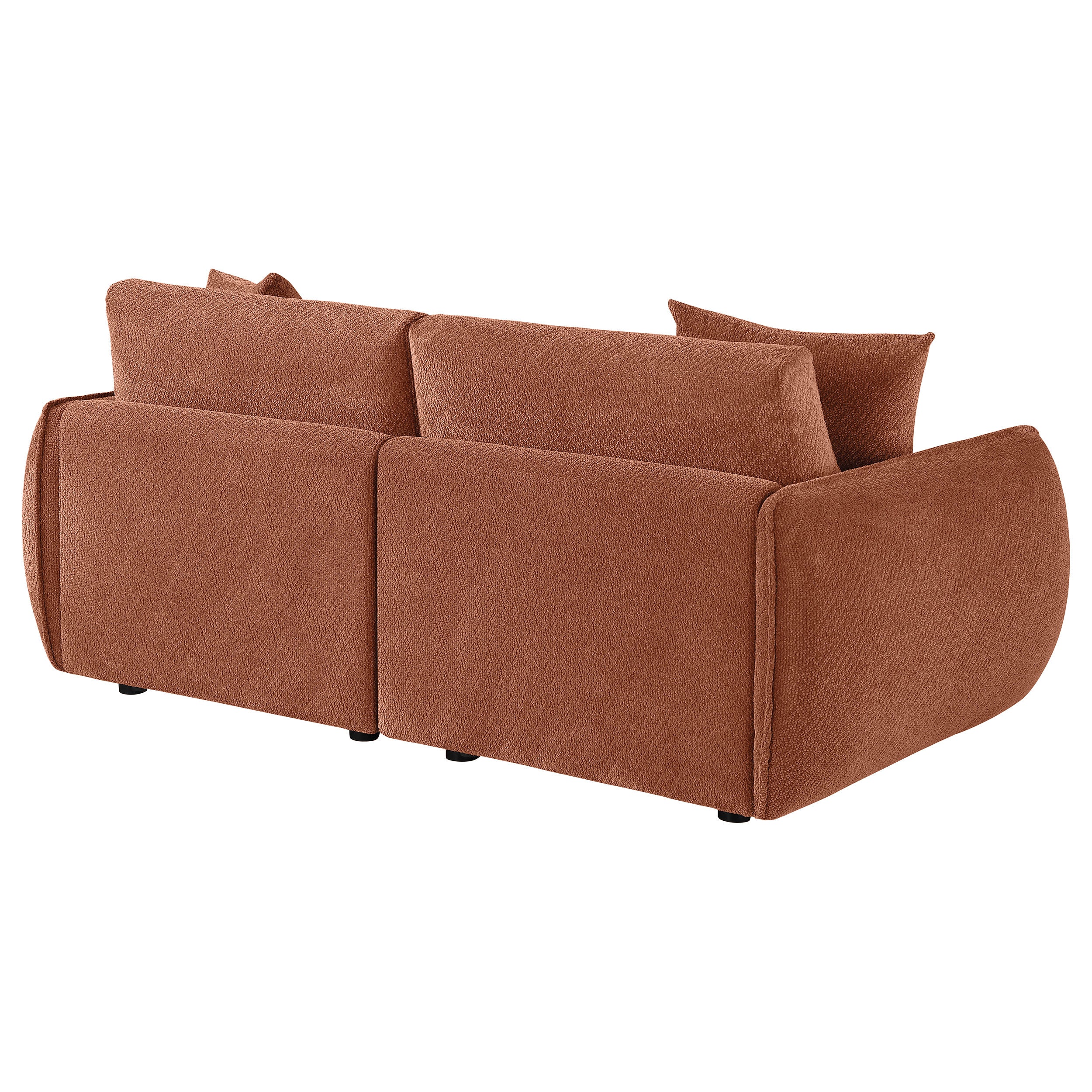 Elysia Chenille Upholstered Modular Lounge Loveseat Coral-
