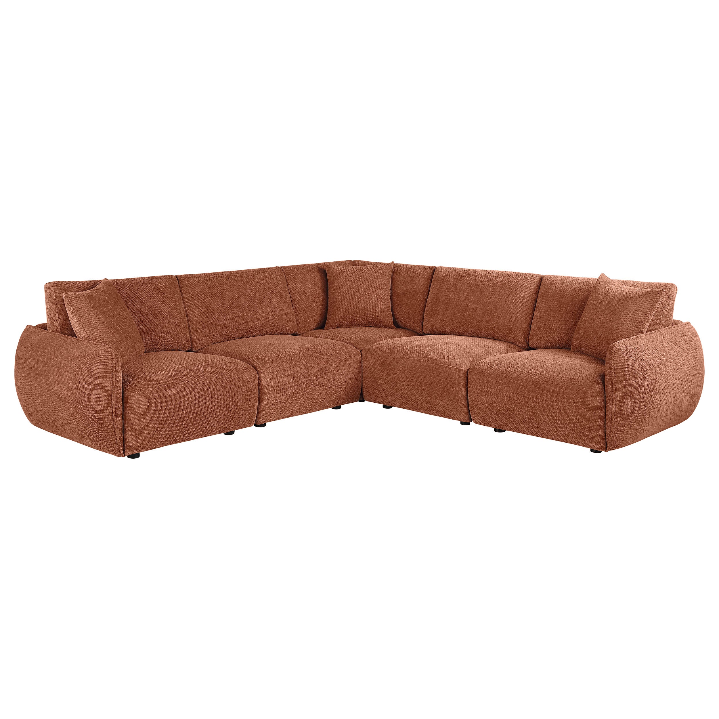 Elysia 5-piece Chenille Upholstered Modular Sectional Sofa Coral-Coaster