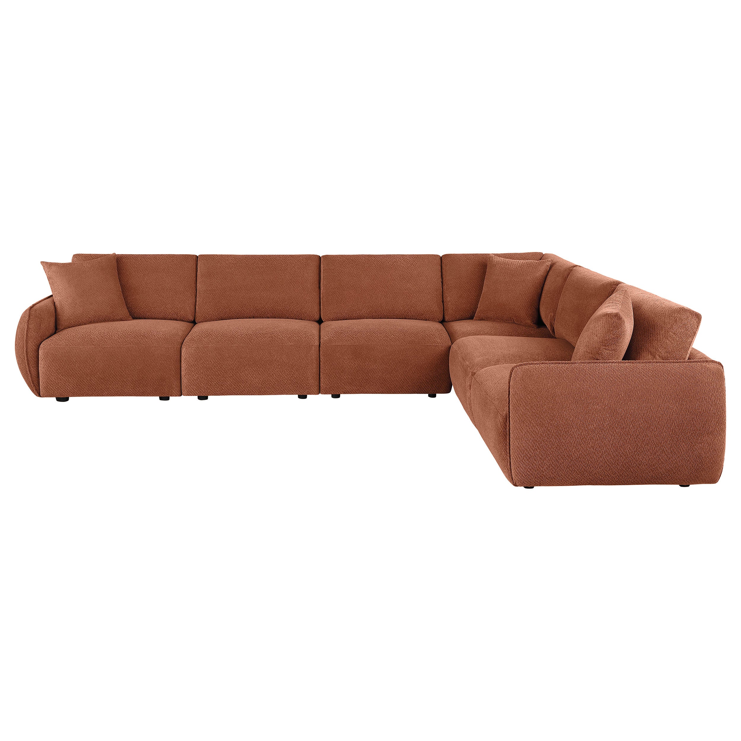 Elysia 6-piece Chenille Upholstered Modular Sectional Sofa Coral-