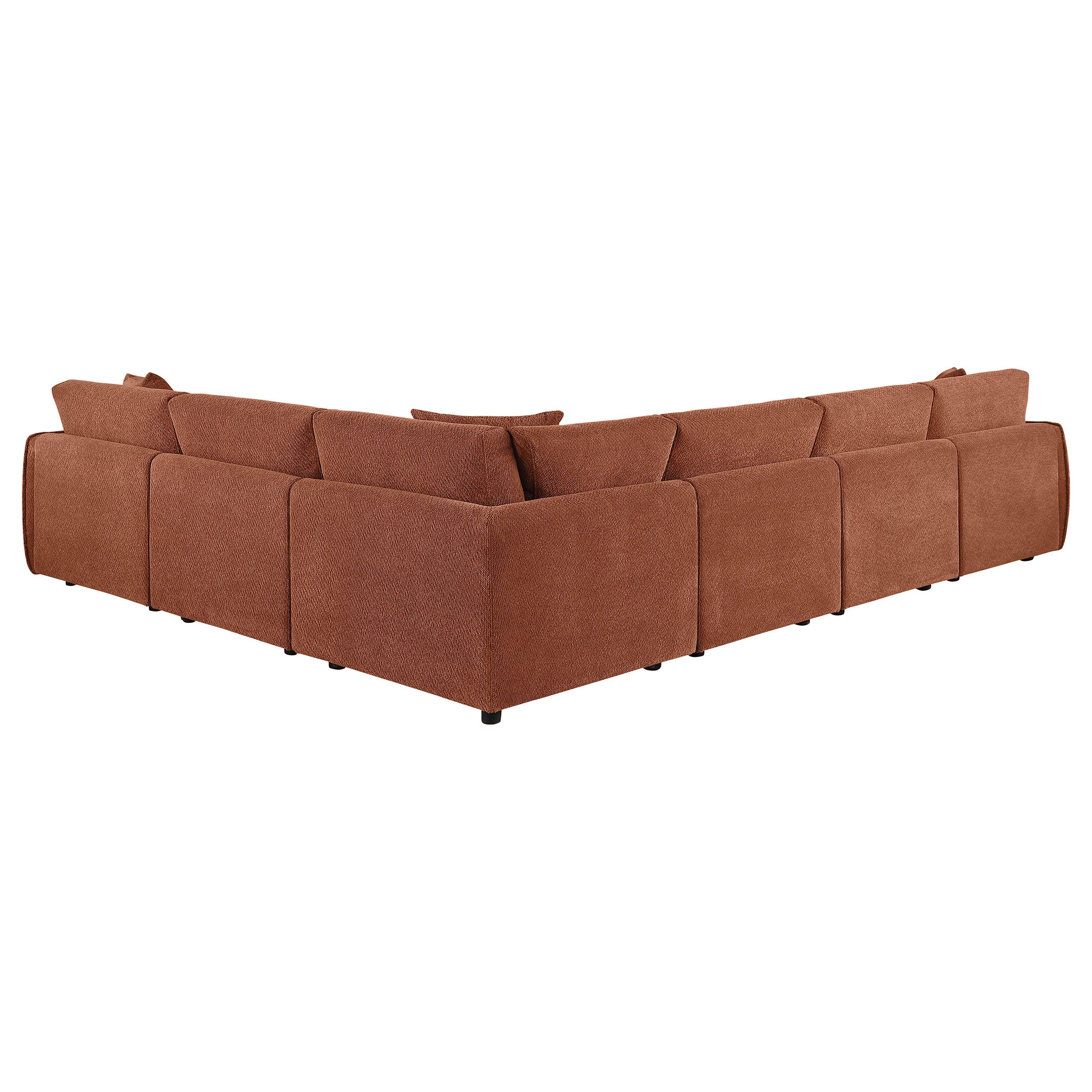 Elysia 6-piece Chenille Upholstered Modular Sectional Sofa Coral-
