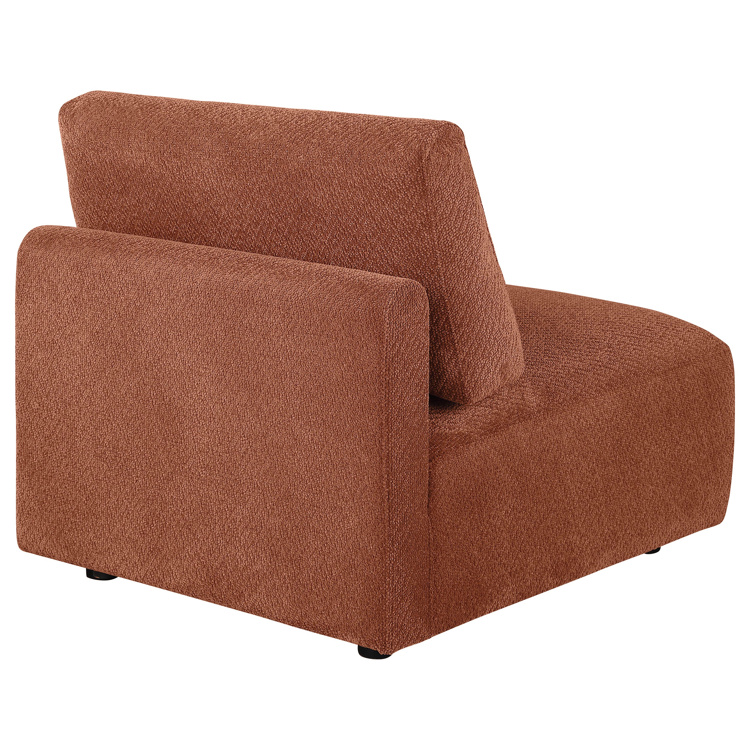 Elysia Chenille Upholstered Modular Armless Chair Coral-