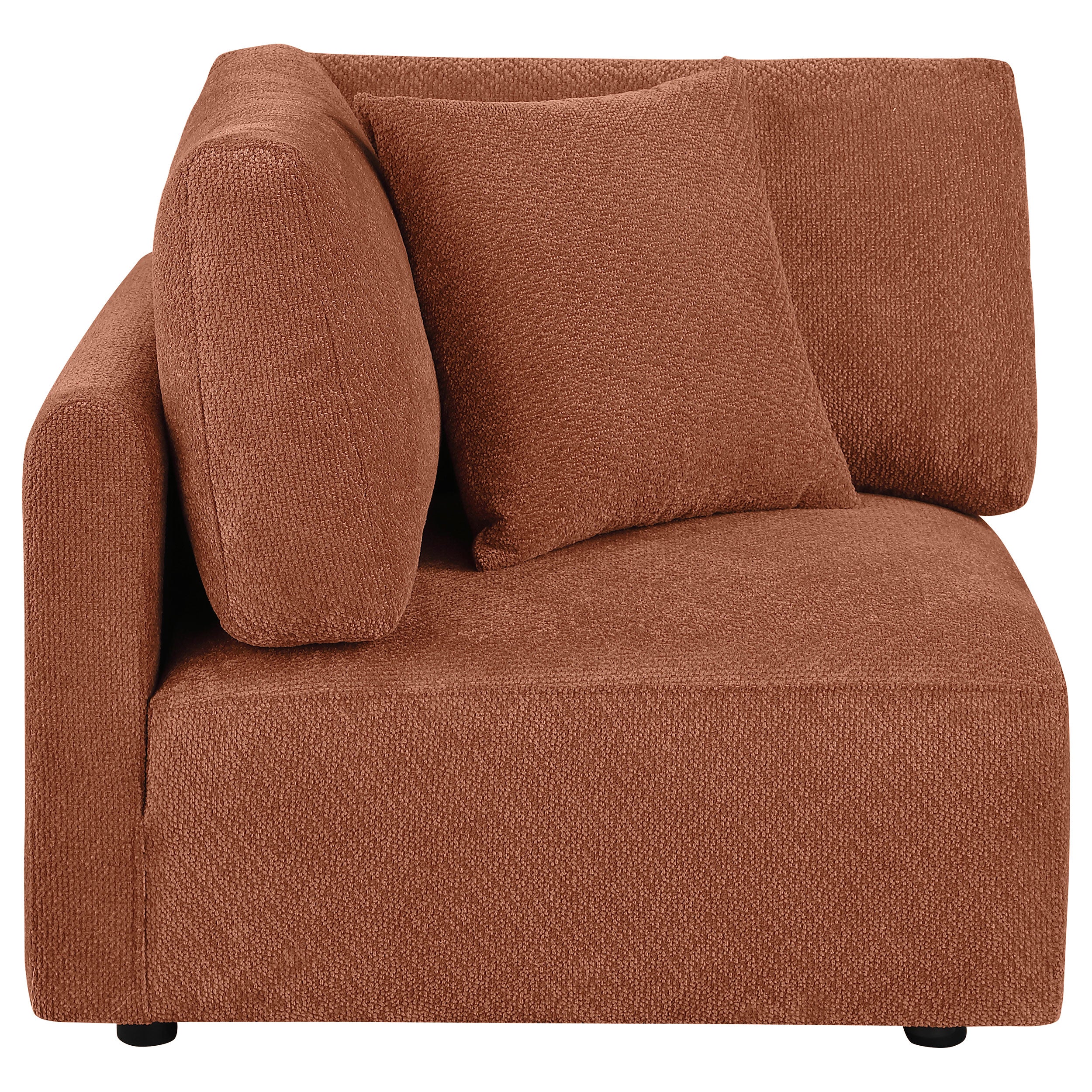 Elysia Chenille Upholstered Modular Corner Chair Coral-