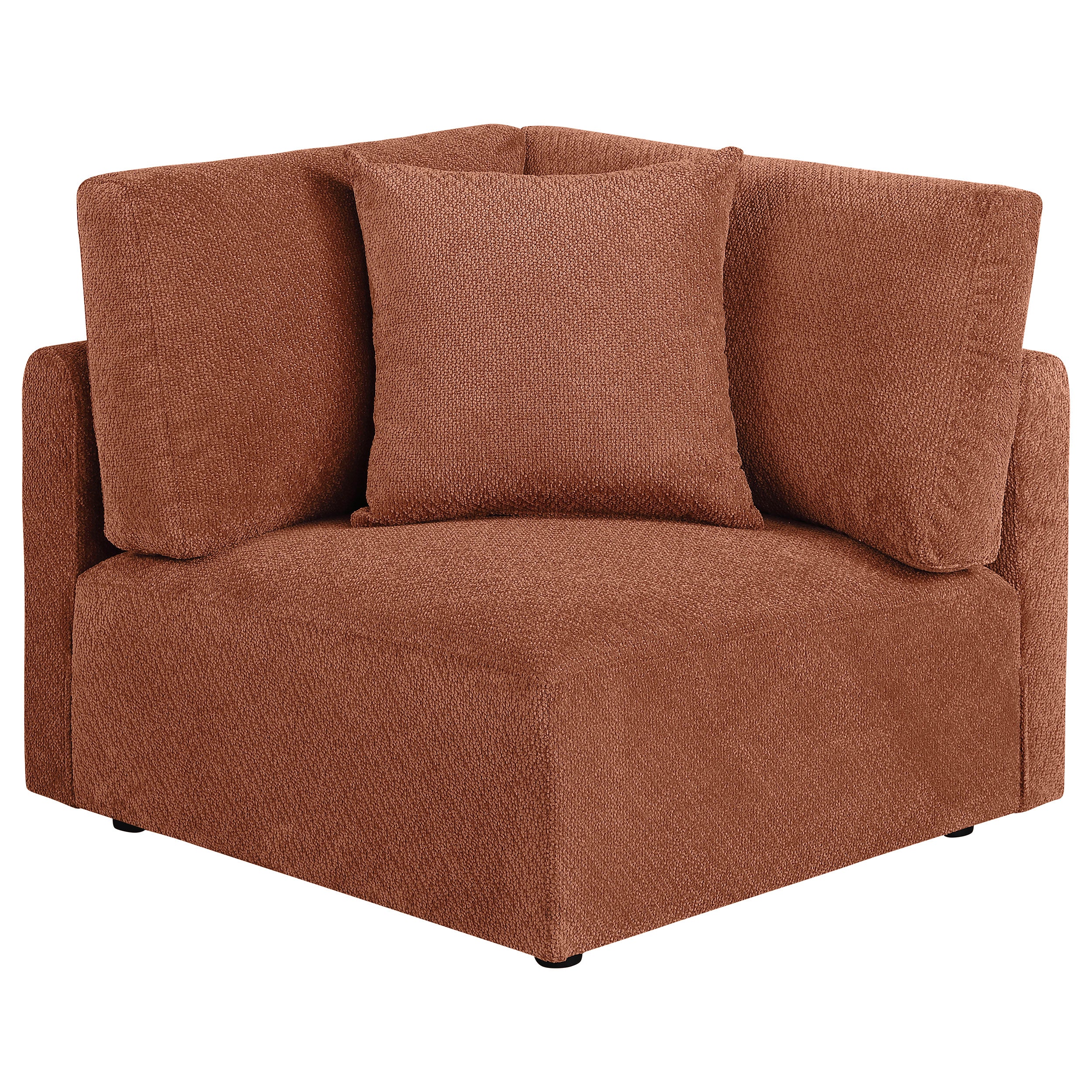 Elysia Chenille Upholstered Modular Corner Chair Coral-