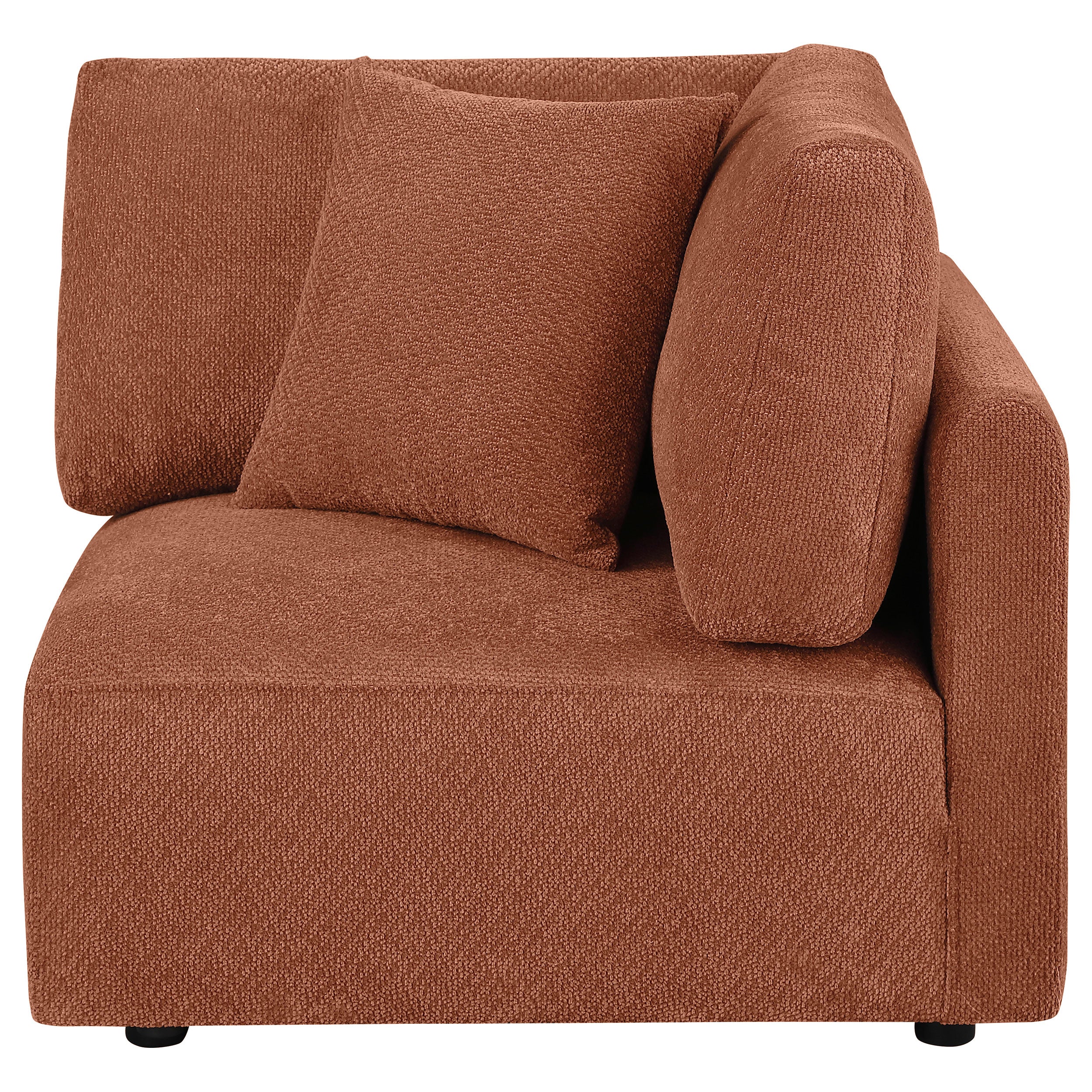 Elysia Chenille Upholstered Modular Corner Chair Coral-