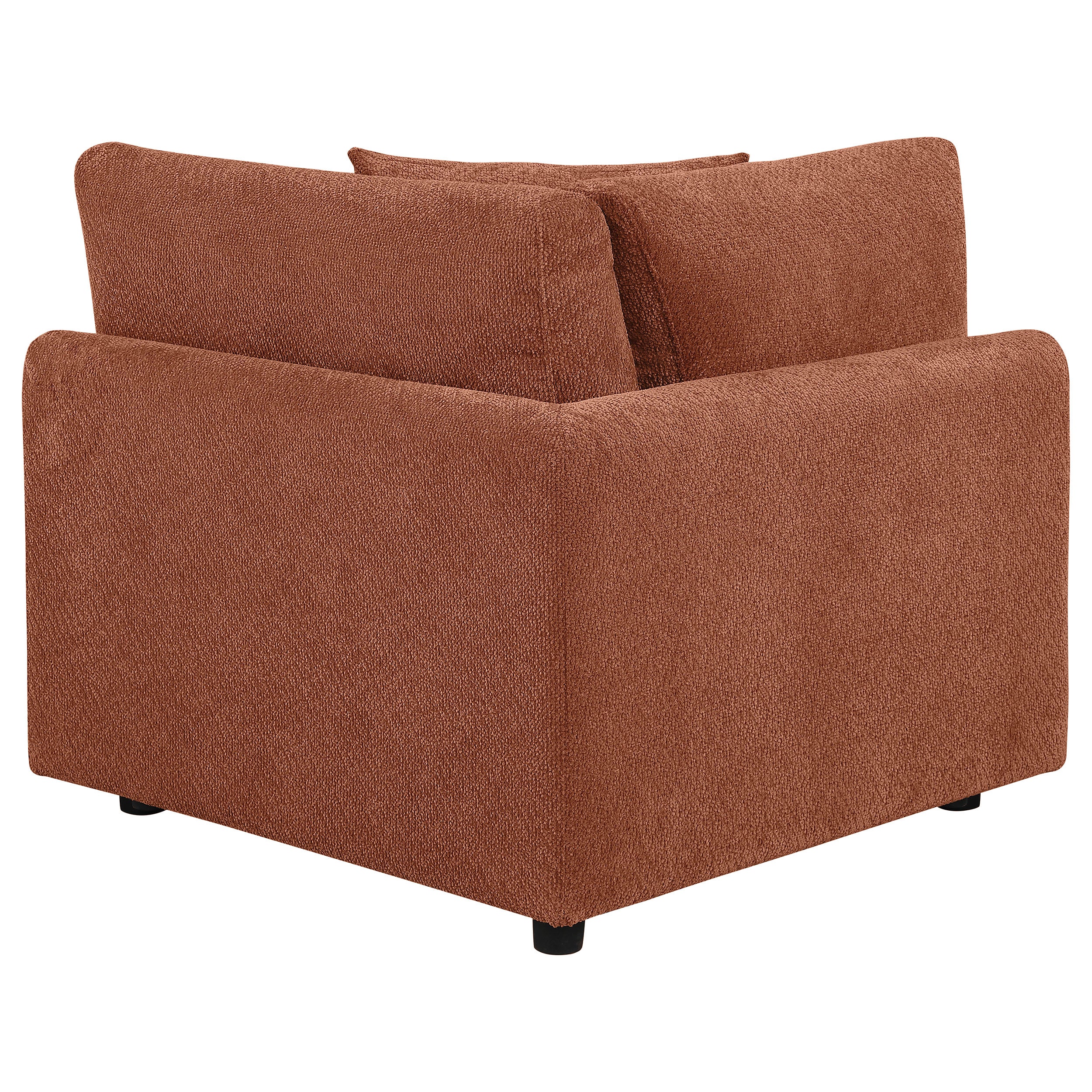 Elysia Chenille Upholstered Modular Corner Chair Coral-
