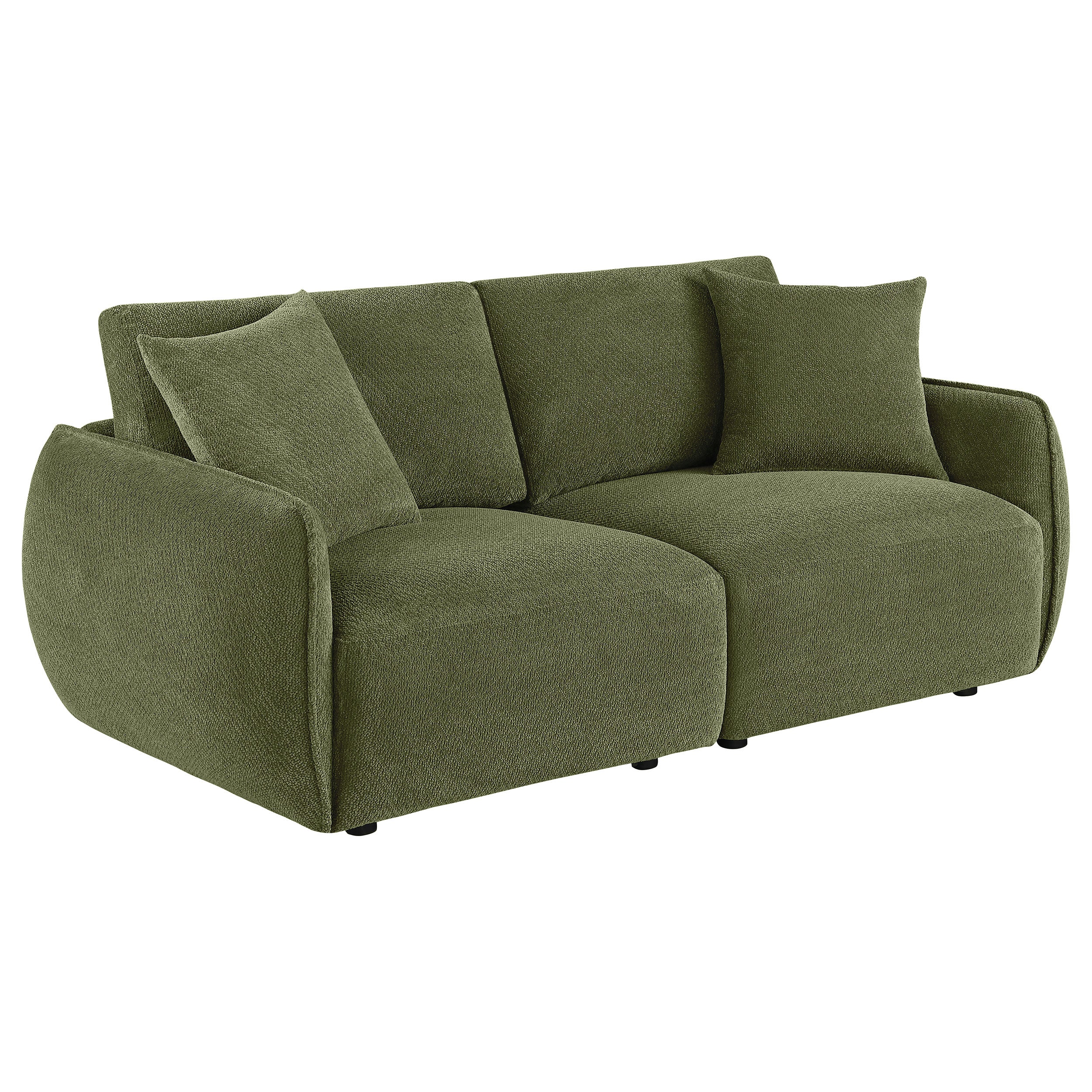 Elysia Chenille Upholstered Modular Lounge Loveseat Green-