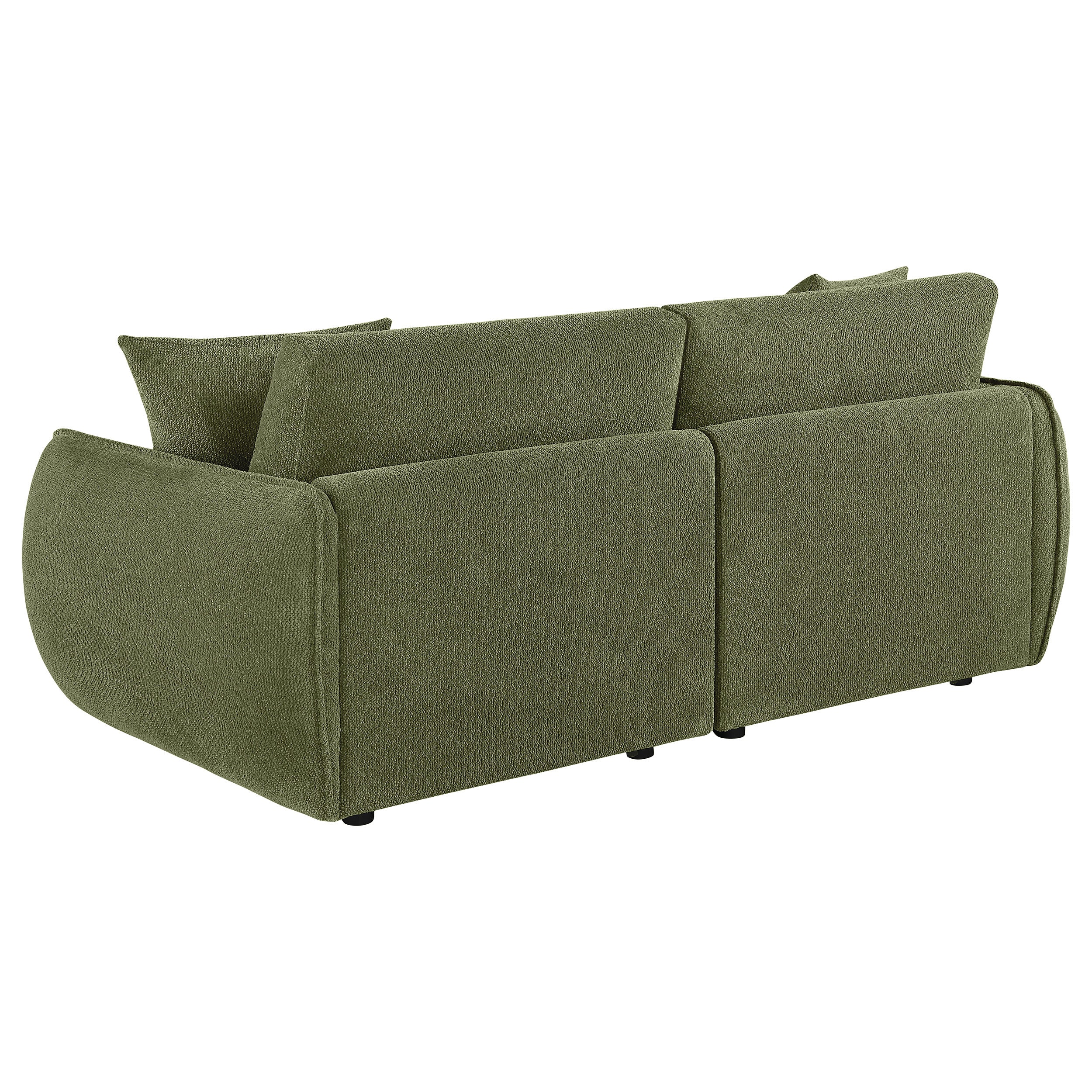 Elysia Chenille Upholstered Modular Lounge Loveseat Green-