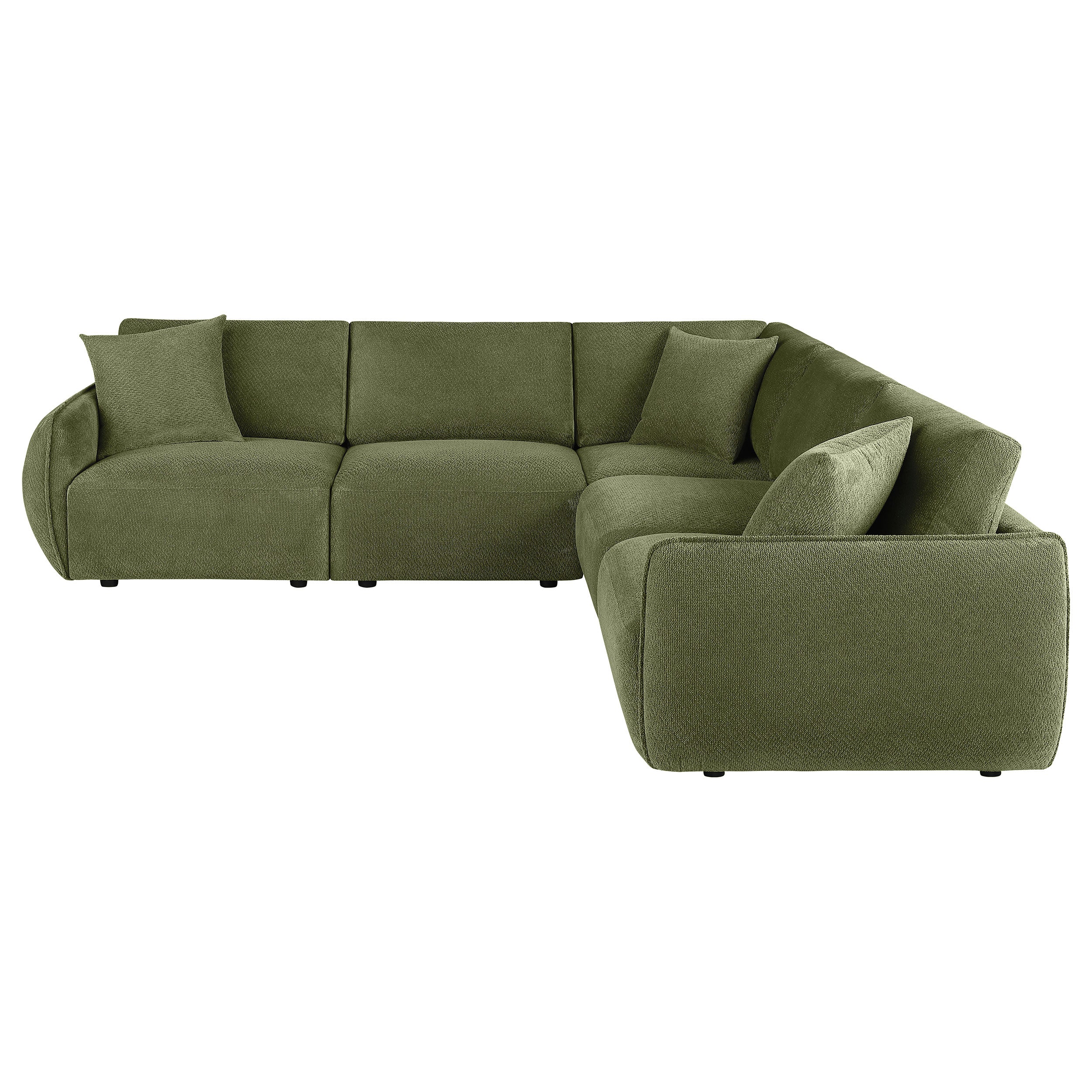 Elysia 5-piece Chenille Upholstered Modular Sectional Sofa Green-Coaster