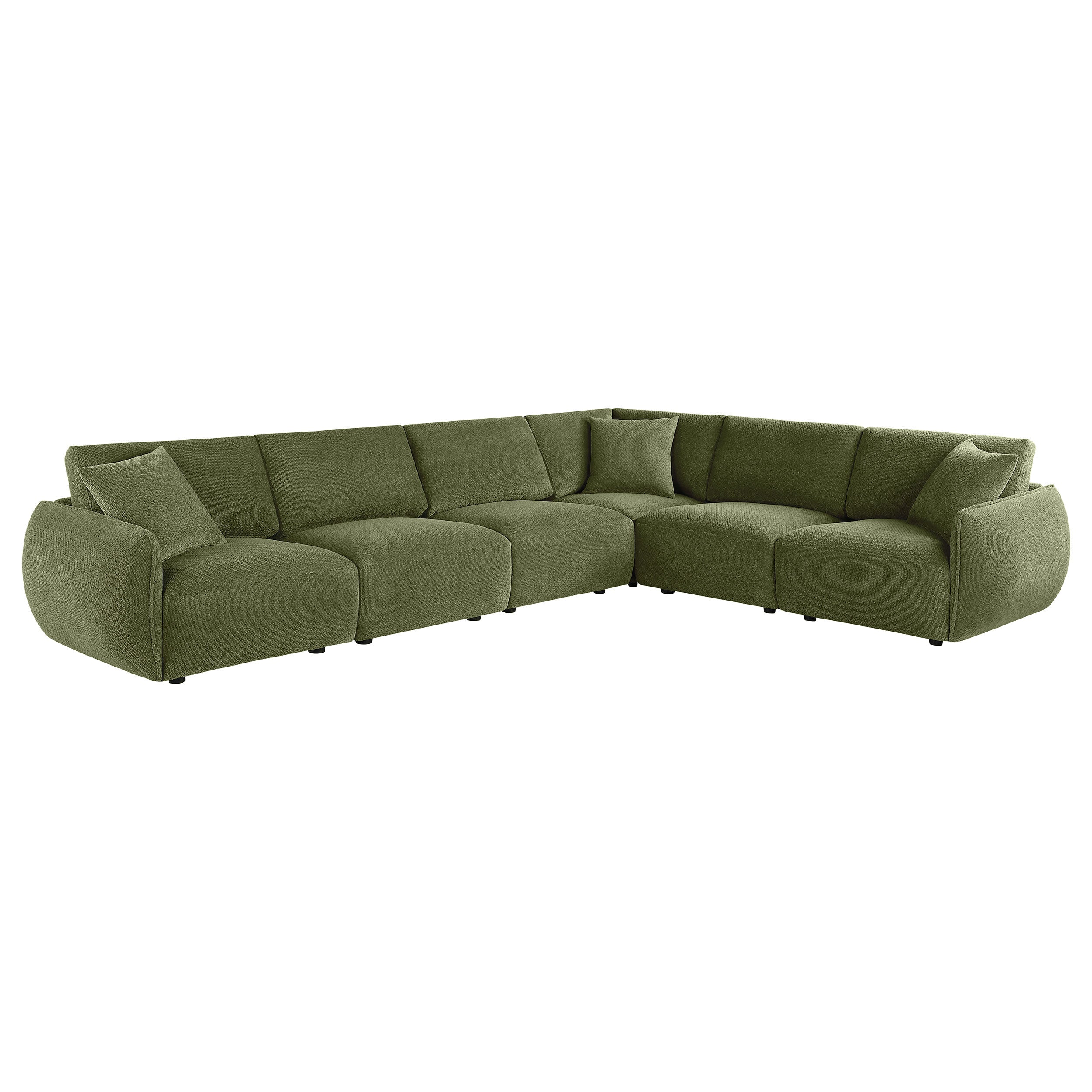 Elysia 6-piece Chenille Upholstered Modular Sectional Sofa Green-