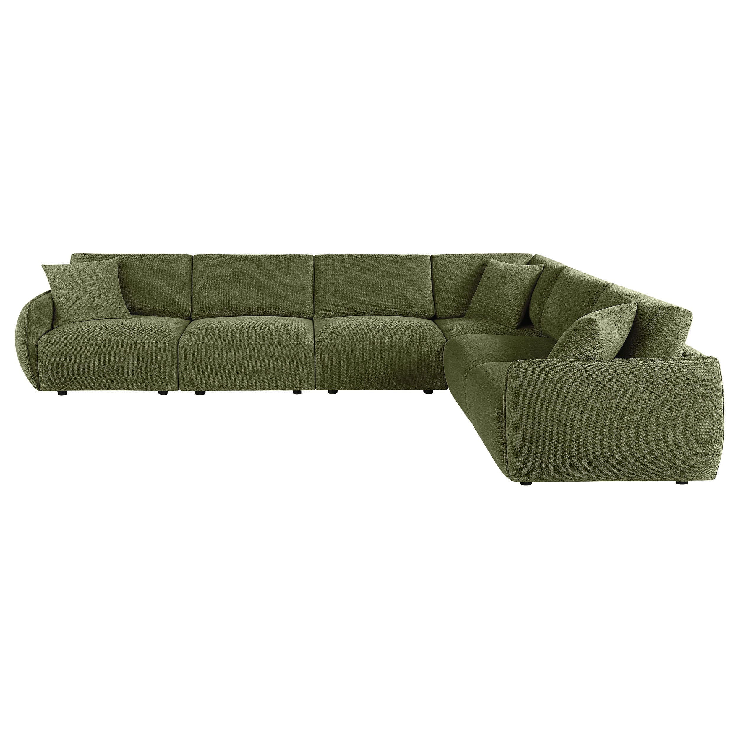 Elysia 6-piece Chenille Upholstered Modular Sectional Sofa Green-