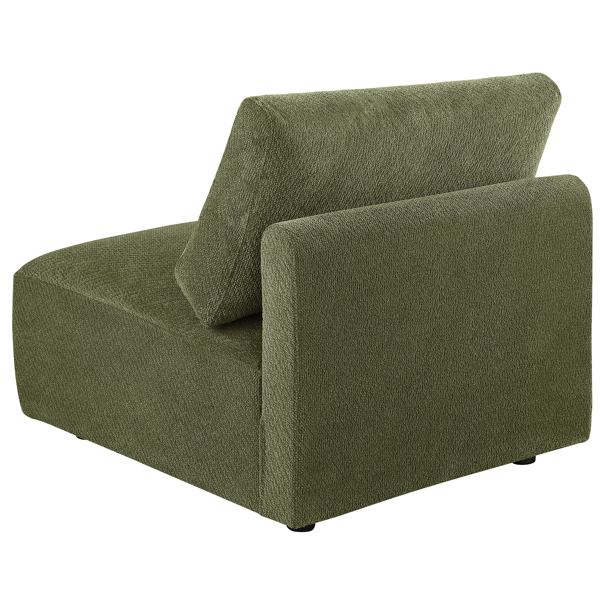 Elysia Chenille Upholstered Modular Armless Chair Green-
