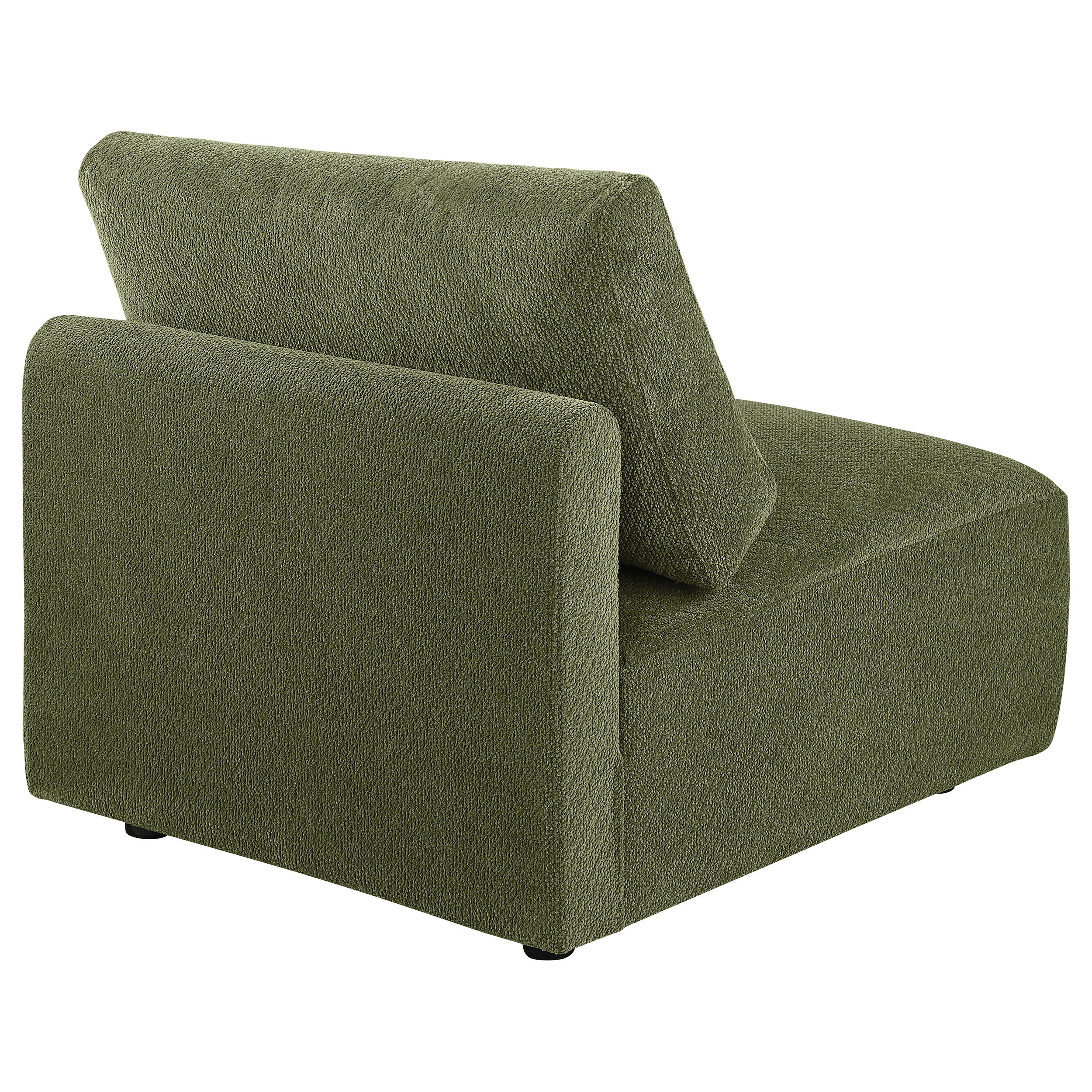 Elysia Chenille Upholstered Modular Armless Chair Green-