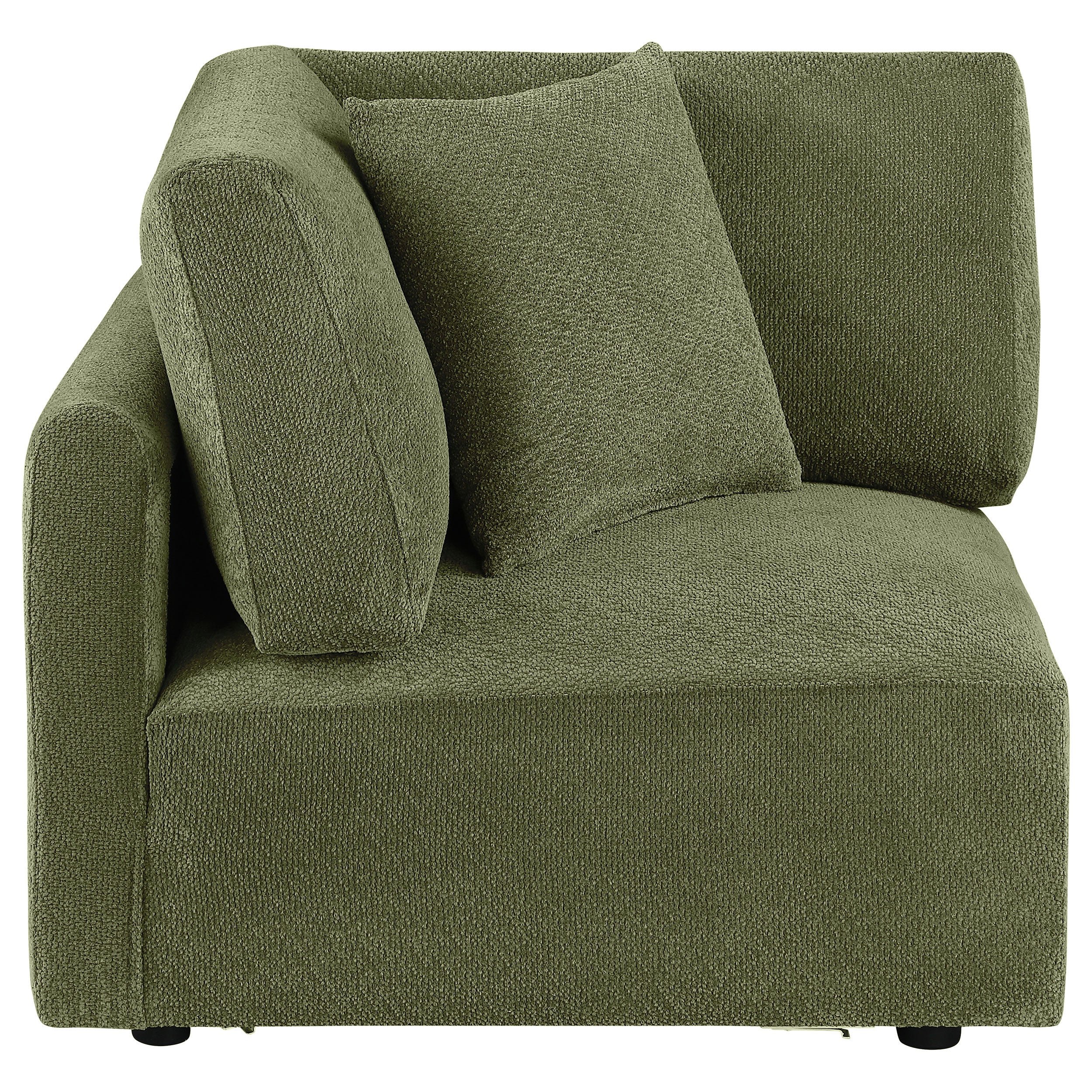 Elysia Chenille Upholstered Modular Corner Chair Green-