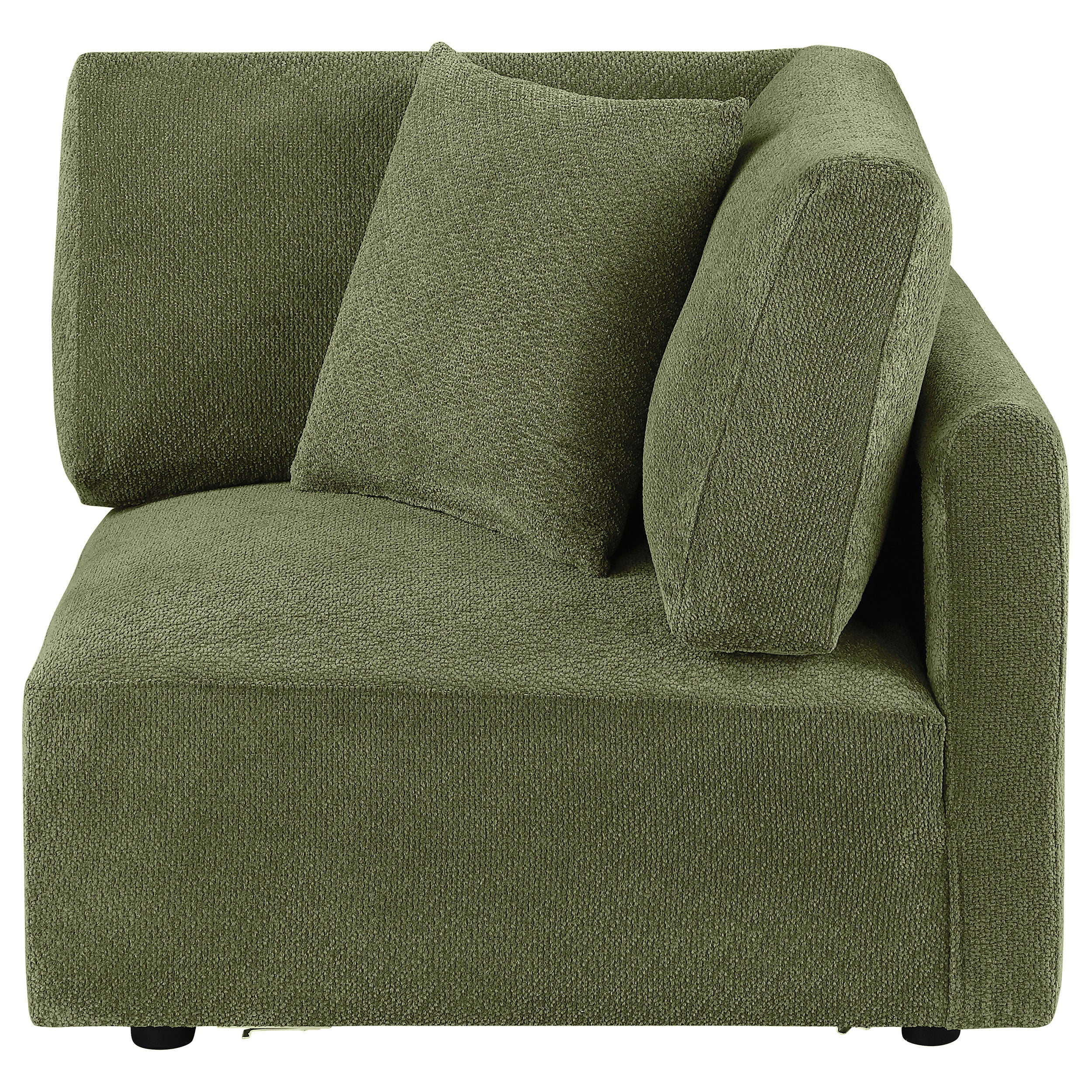 Elysia Chenille Upholstered Modular Corner Chair Green-