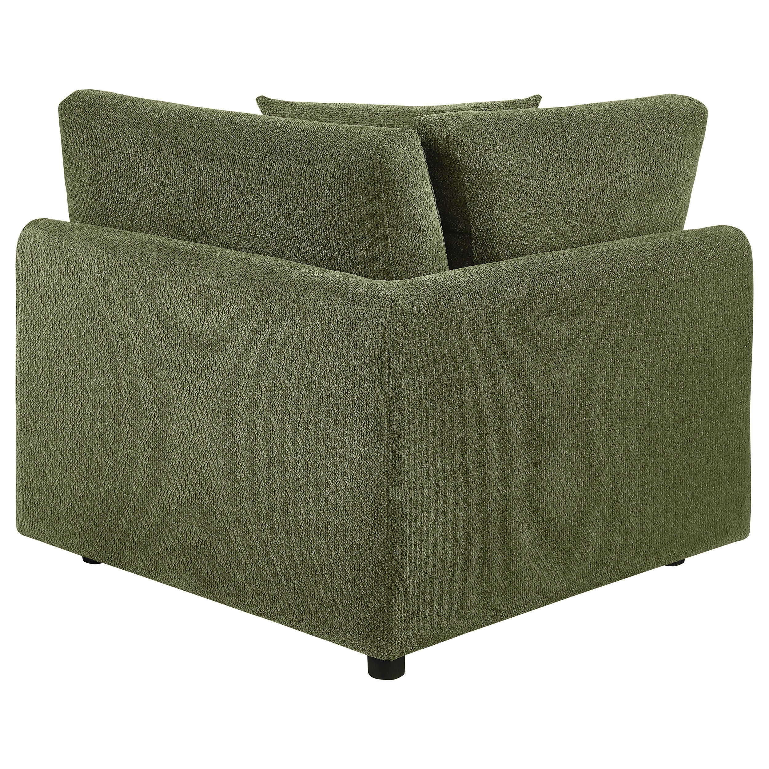 Elysia Chenille Upholstered Modular Corner Chair Green-