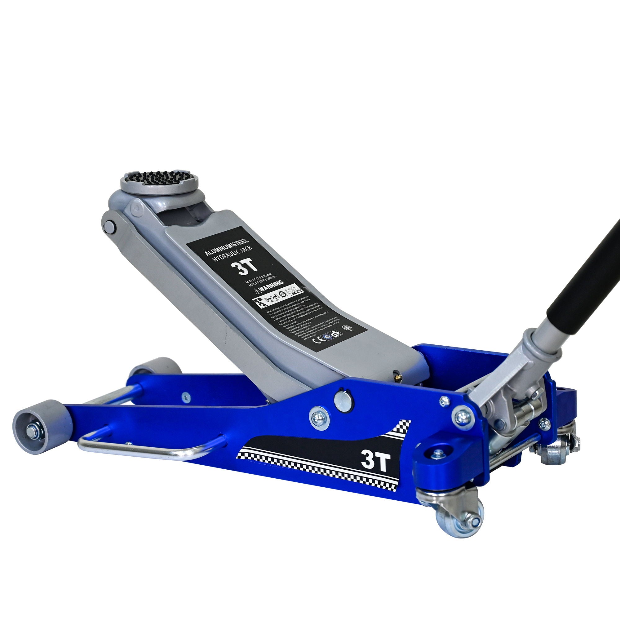 Hydraulic Trolley Floor Jack With Extra Saddle, Fits Suvs And Extended Height Trucks - Blue / Silver