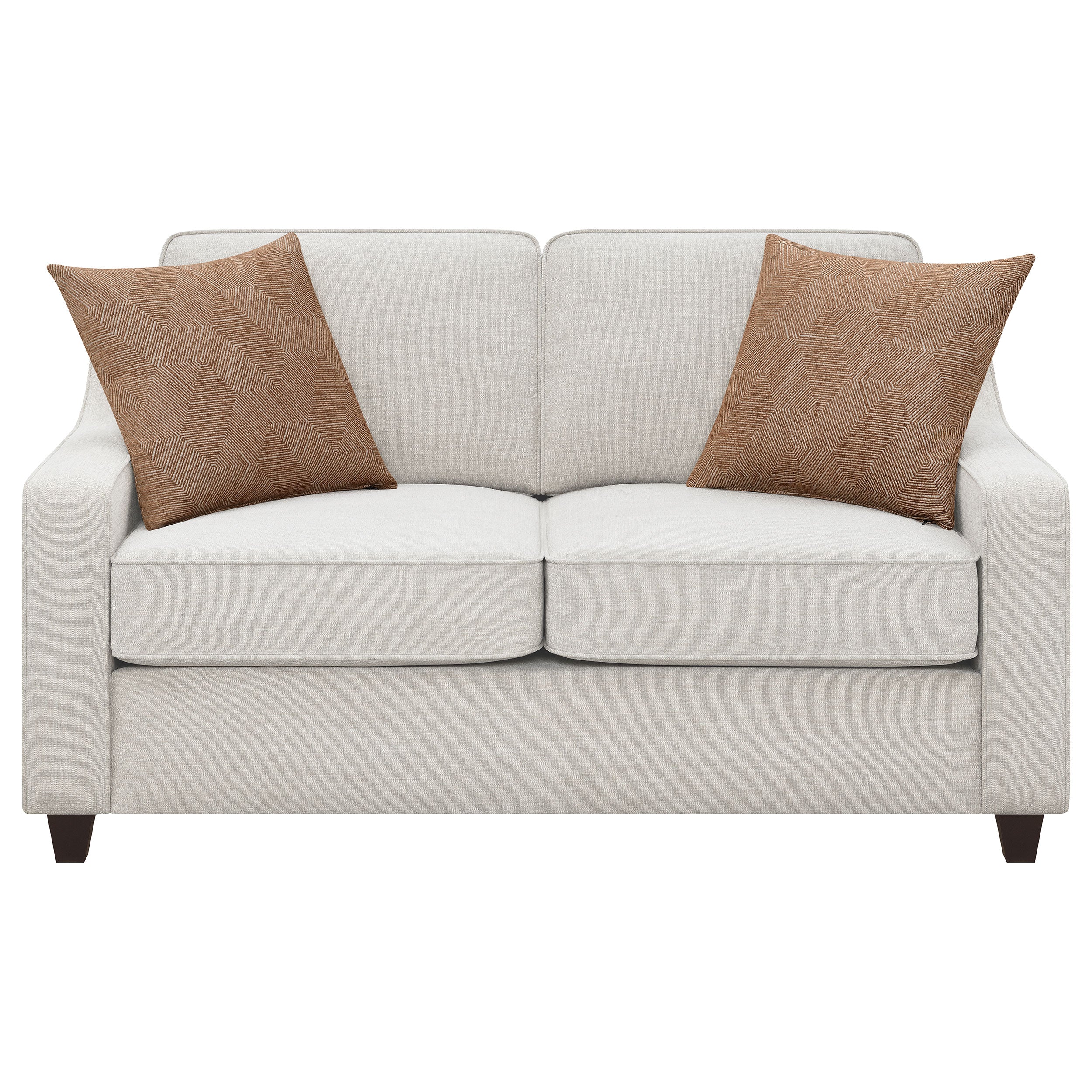 Christine Upholstered Sloped Arm Loveseat Beige-CoasterElevations