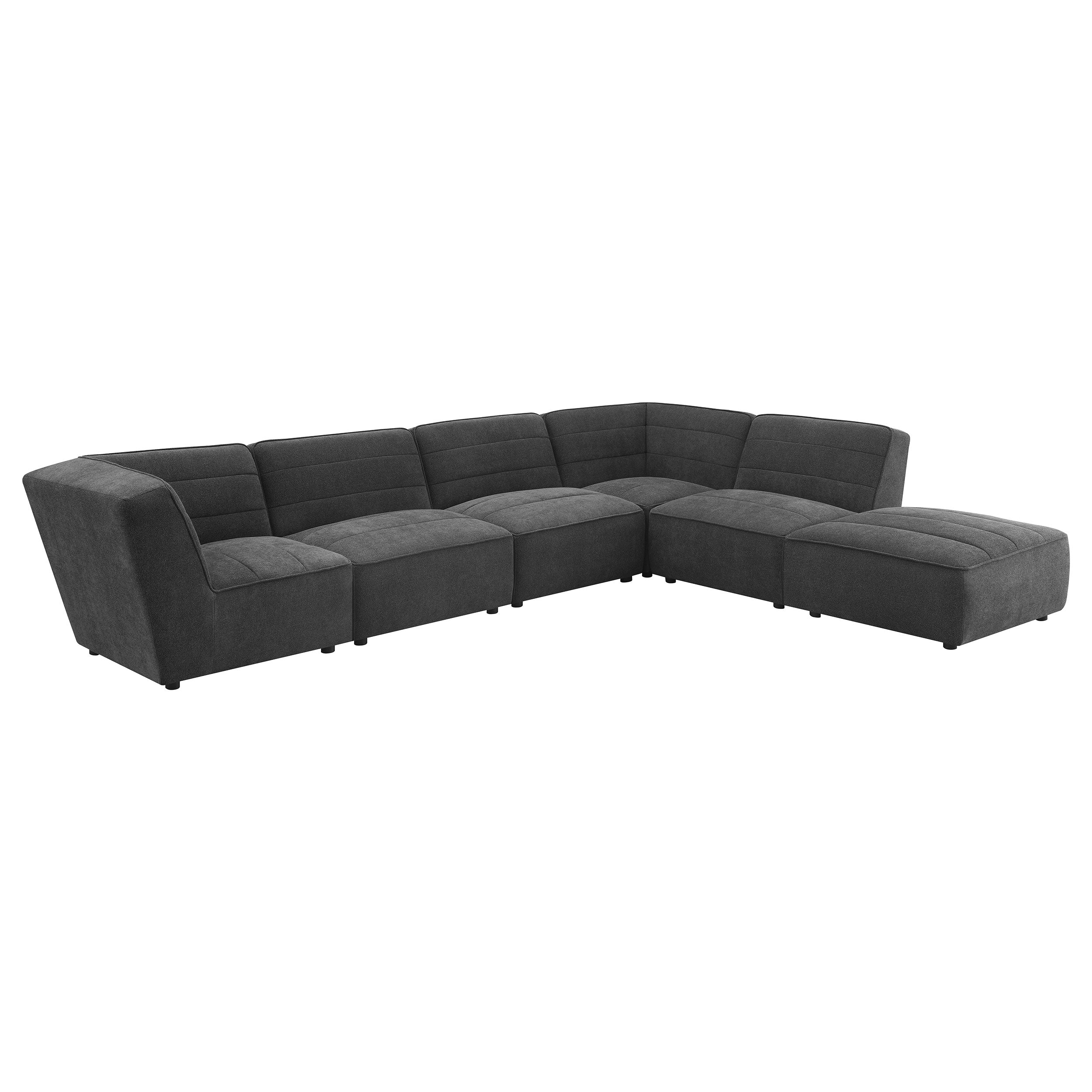 Sunny Upholstered Armless Chair Dark Charcoal-