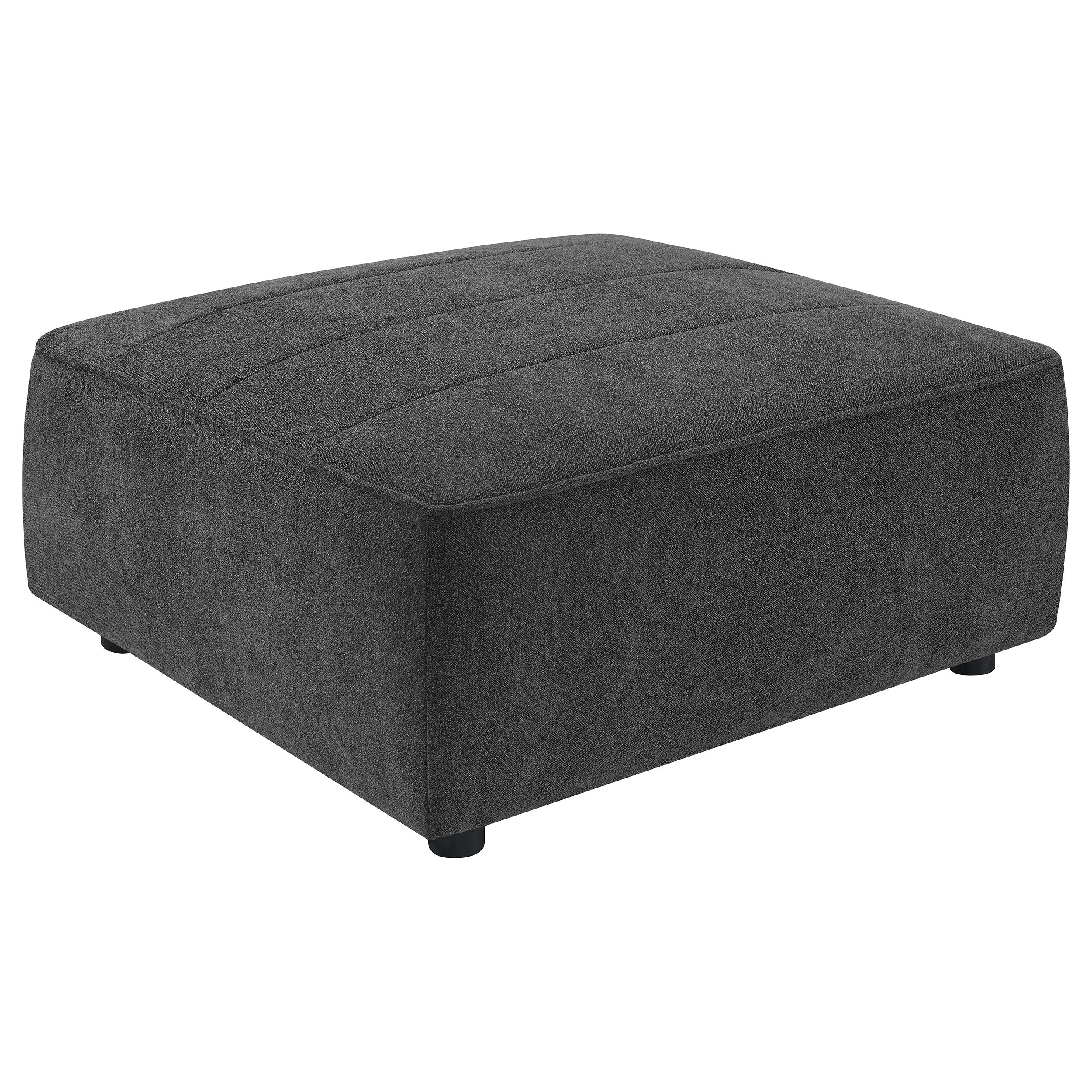 Sunny Square Upholstered Ottoman Dark Charcoal-