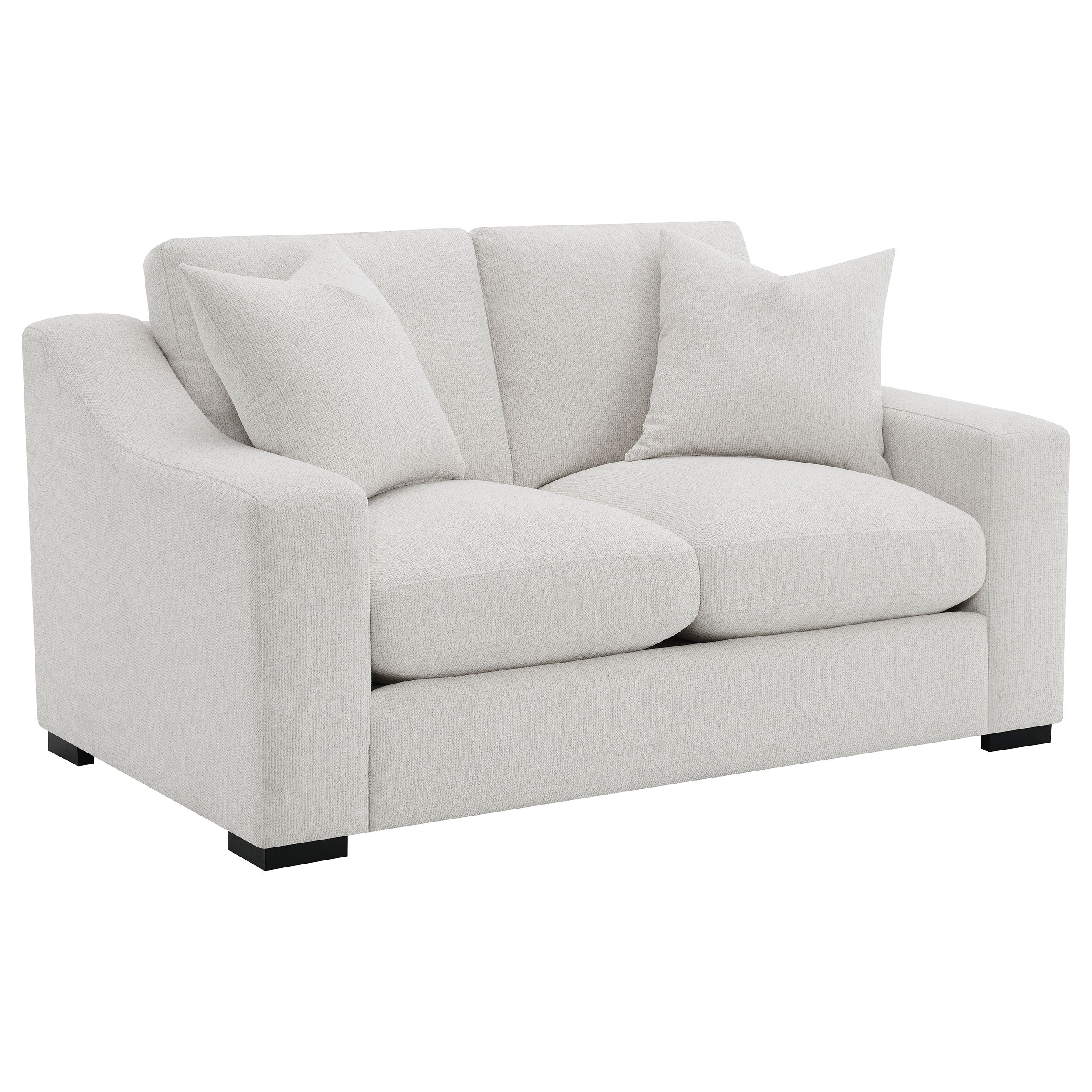Ashlyn Fabric Upholstered Track Arm Loveseat Sand-
