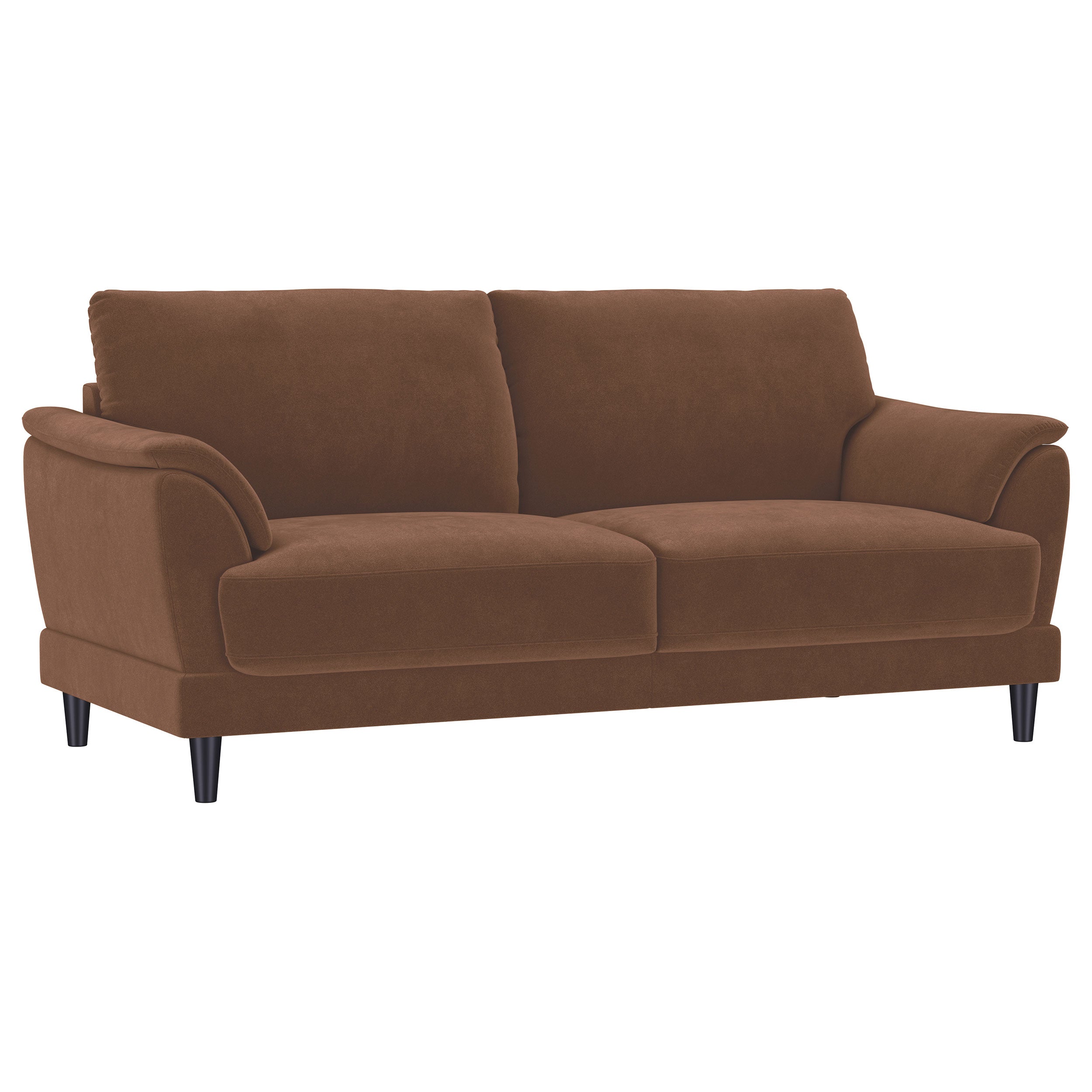 Selma 2-piece Velvet Upholstered Crescent Arm Sofa Set Rust-