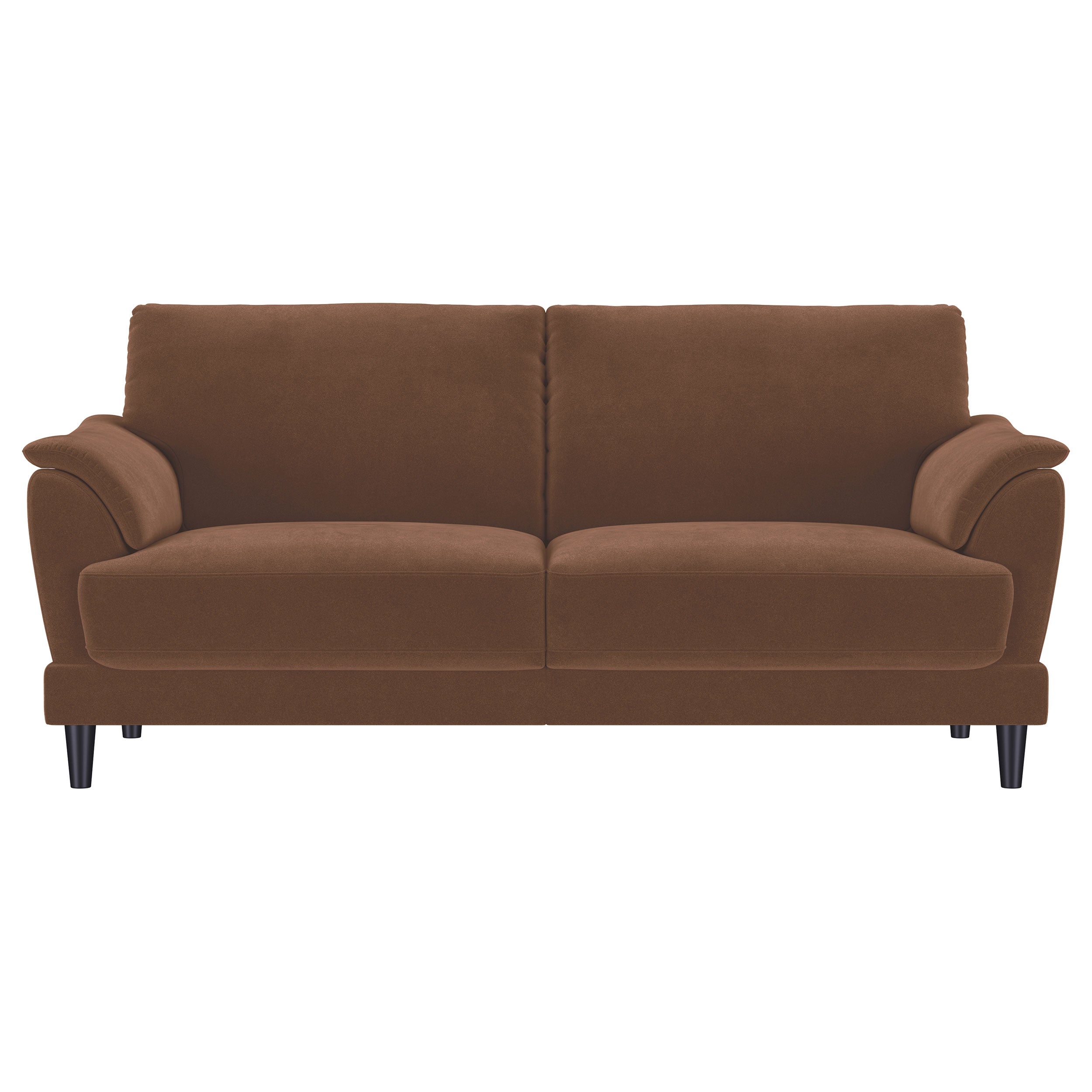 Selma 2-piece Velvet Upholstered Crescent Arm Sofa Set Rust-