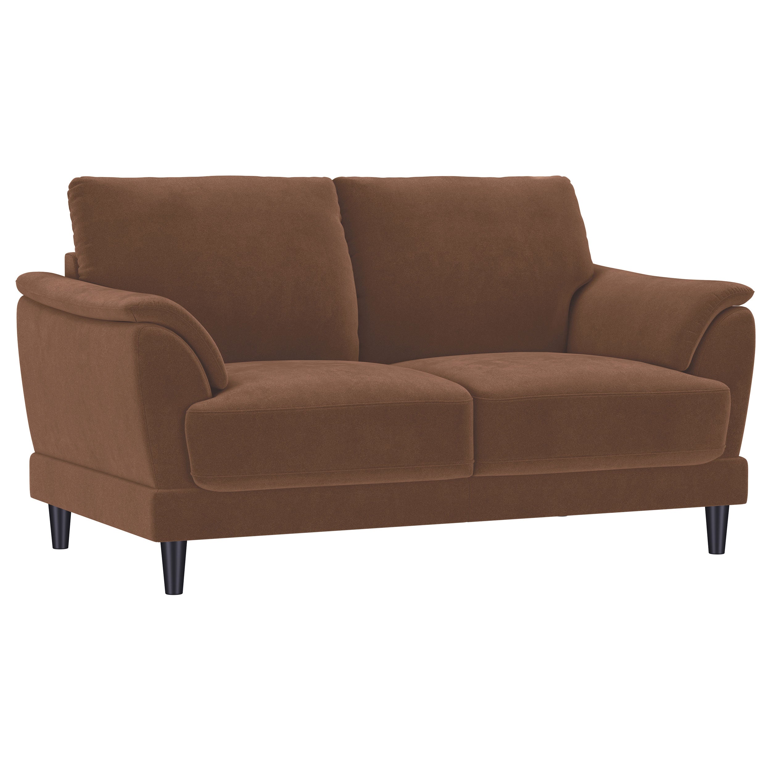 Selma 2-piece Velvet Upholstered Crescent Arm Sofa Set Rust-
