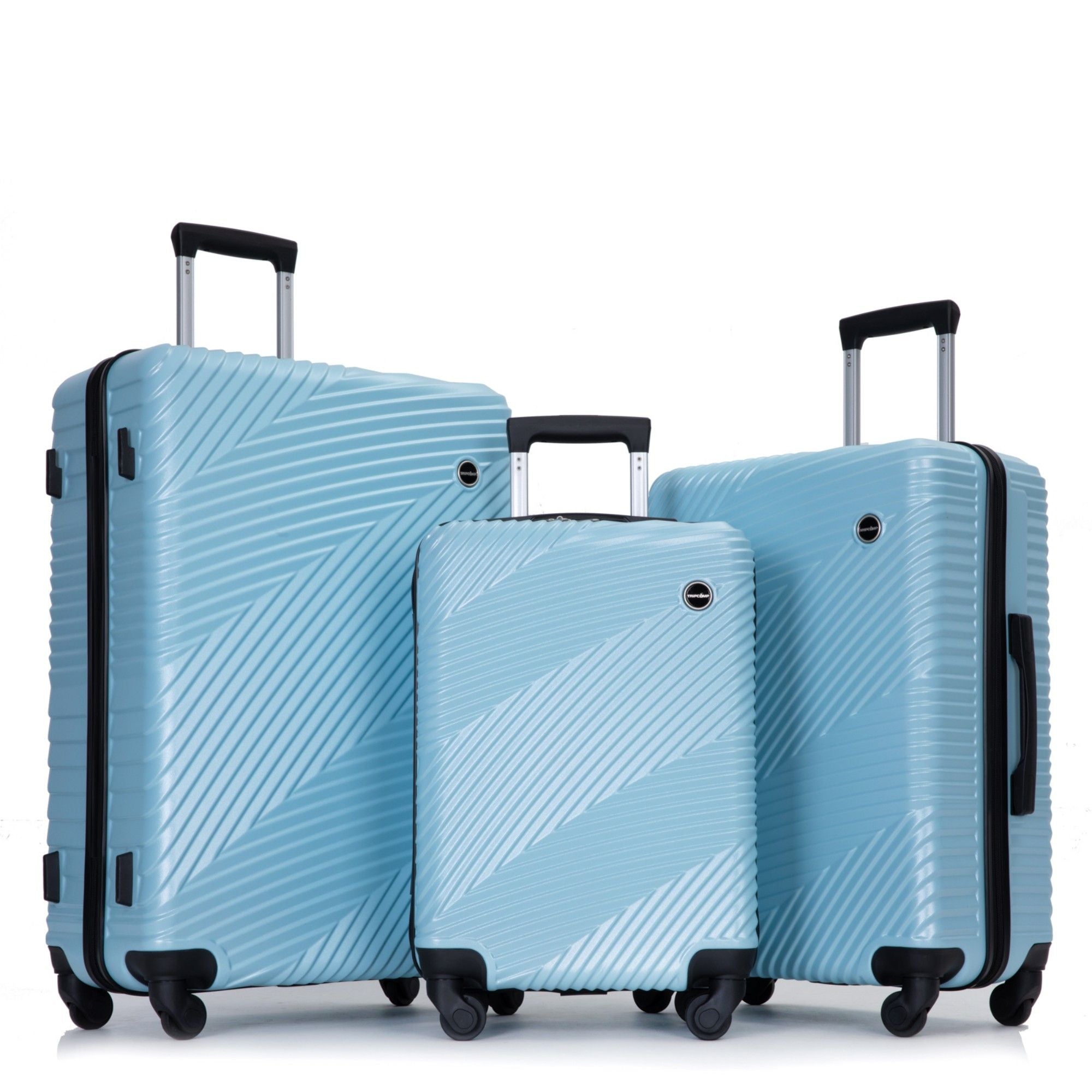 3 Piece Luggage Sets Lightweight Suitcase With Two Hooks, Spinner Wheels,