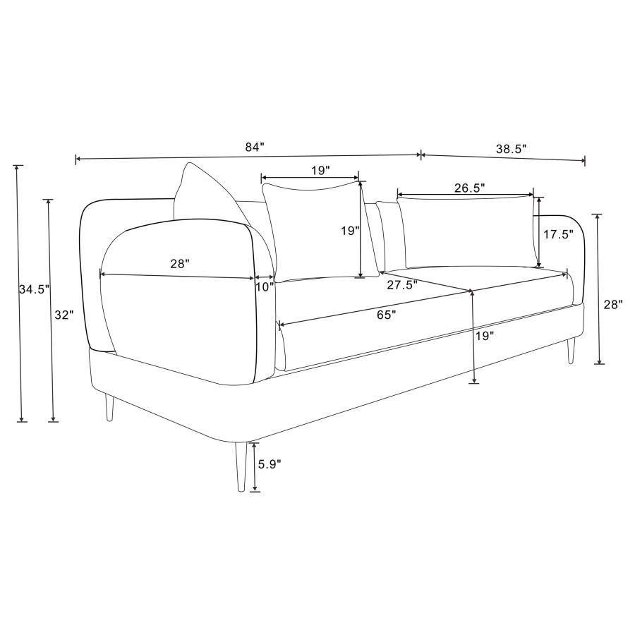 Jade - 2 Piece Chenille Upholstered Sofa Set