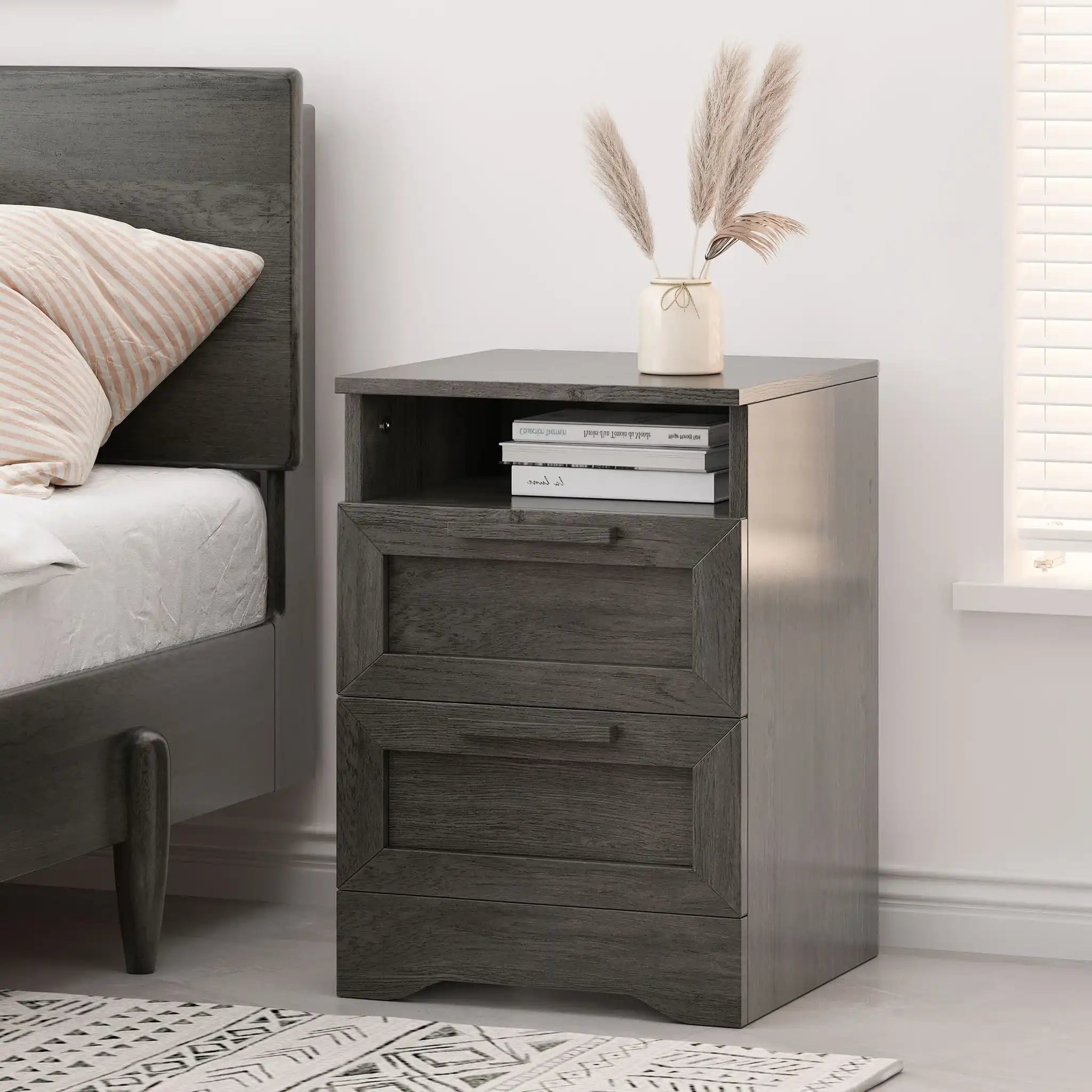 Broxon - Rustic Drawer Nightstand