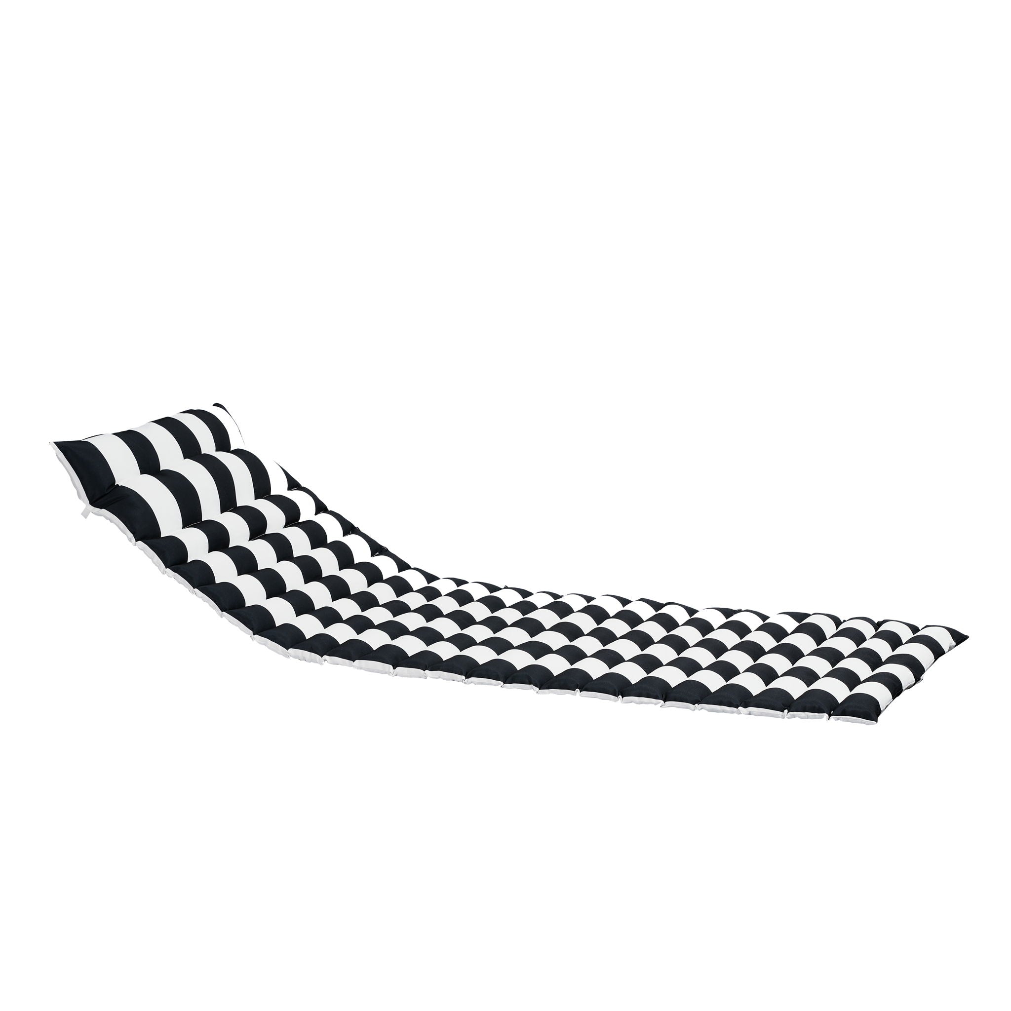 Outdoor Lounge Chairs (Set of 2), Cushion Replacement Patio Funiture Seat Cushion Chaise Lounge Cushion - Black / White