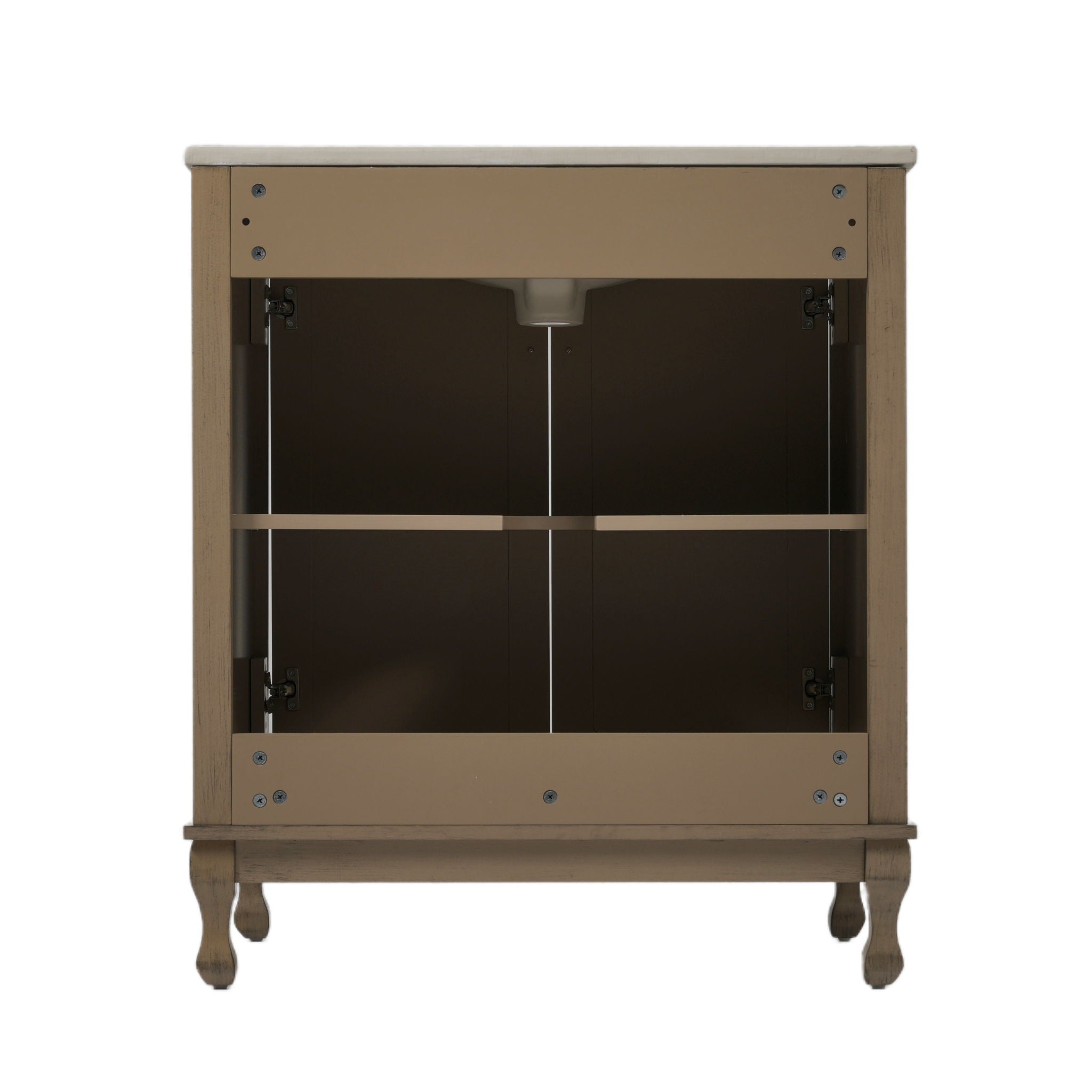 Vintage Double Sink Bathroom Vanity Set With Ceramic Sinks