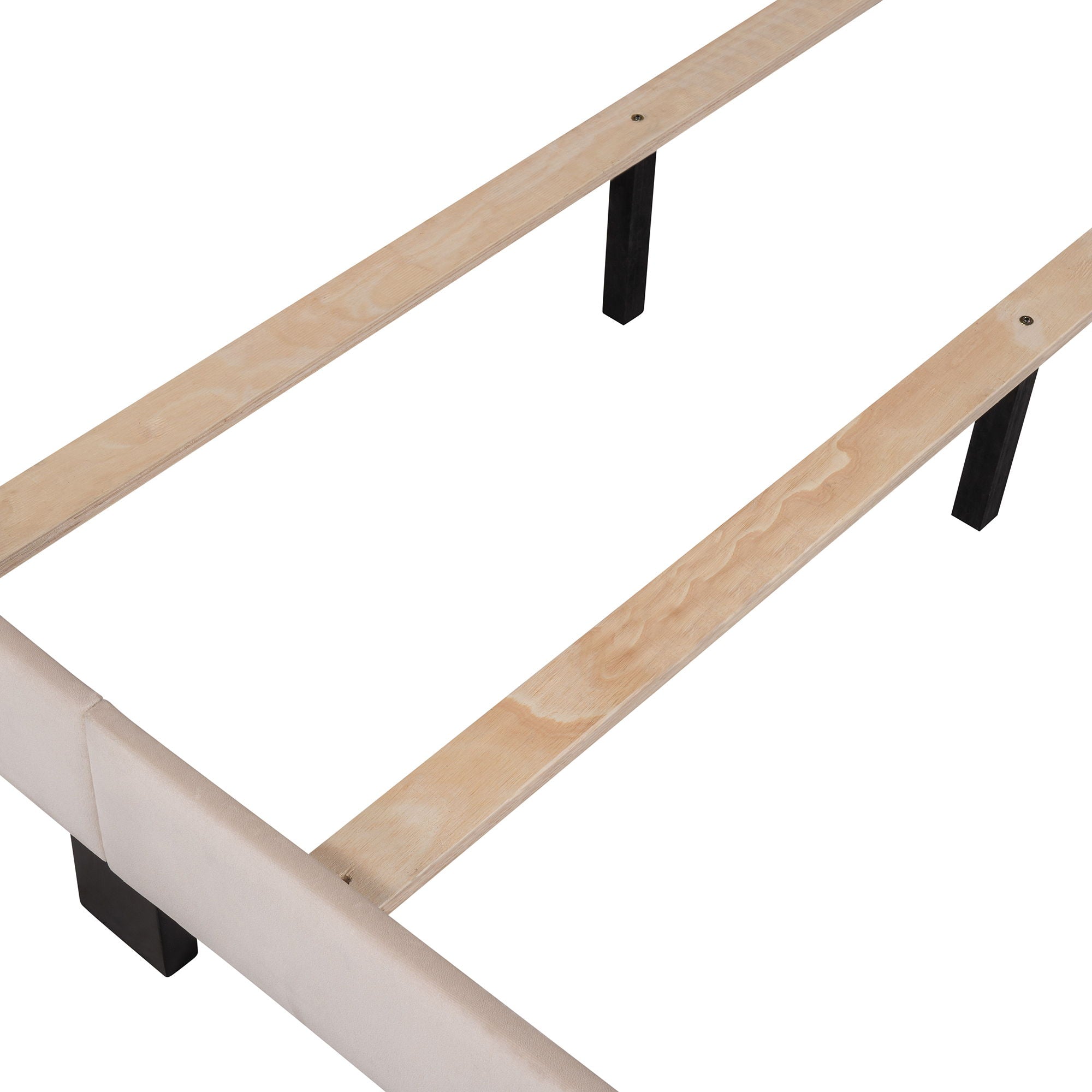 Velvet Upholstered Platform Bed, Box Spring Needed