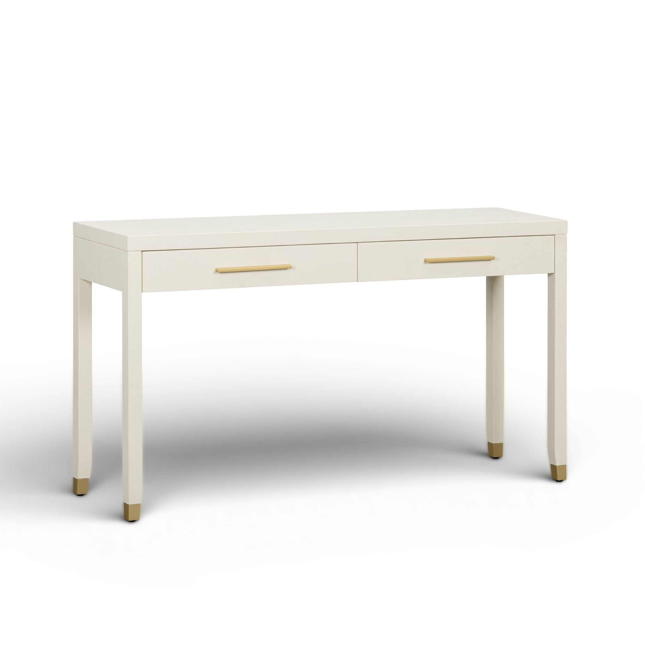 Dani - Faux Shagreen 2-Drawer Console Table - Cream