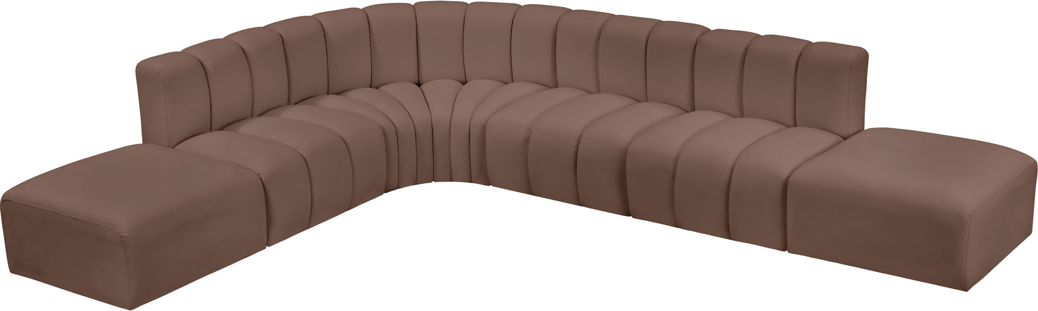 Arc - Faux Leather 7 Piece Corner Modular Sofa