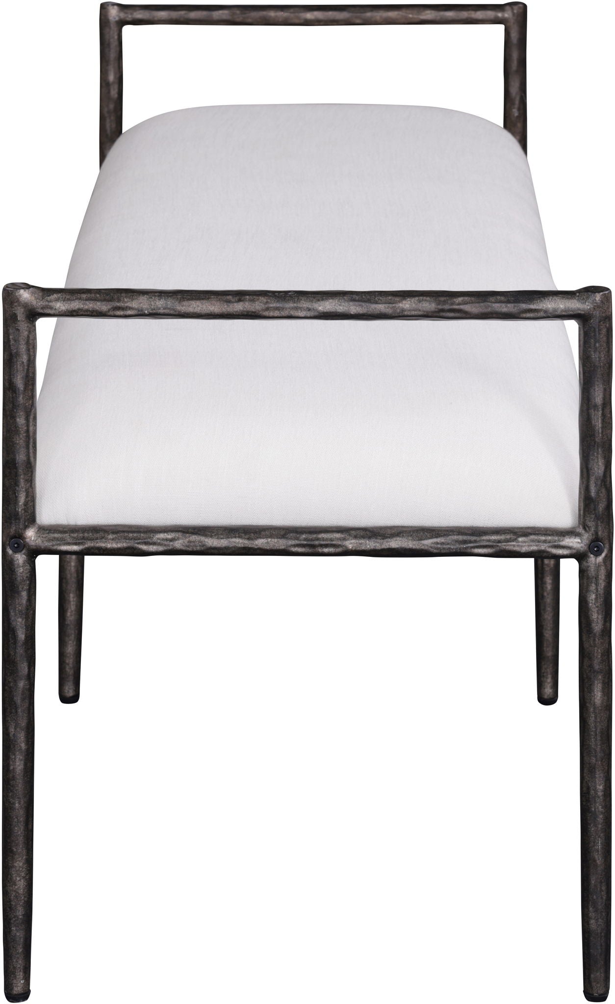 Axis - Linen Textured Cream Fabric Upholstered Bench