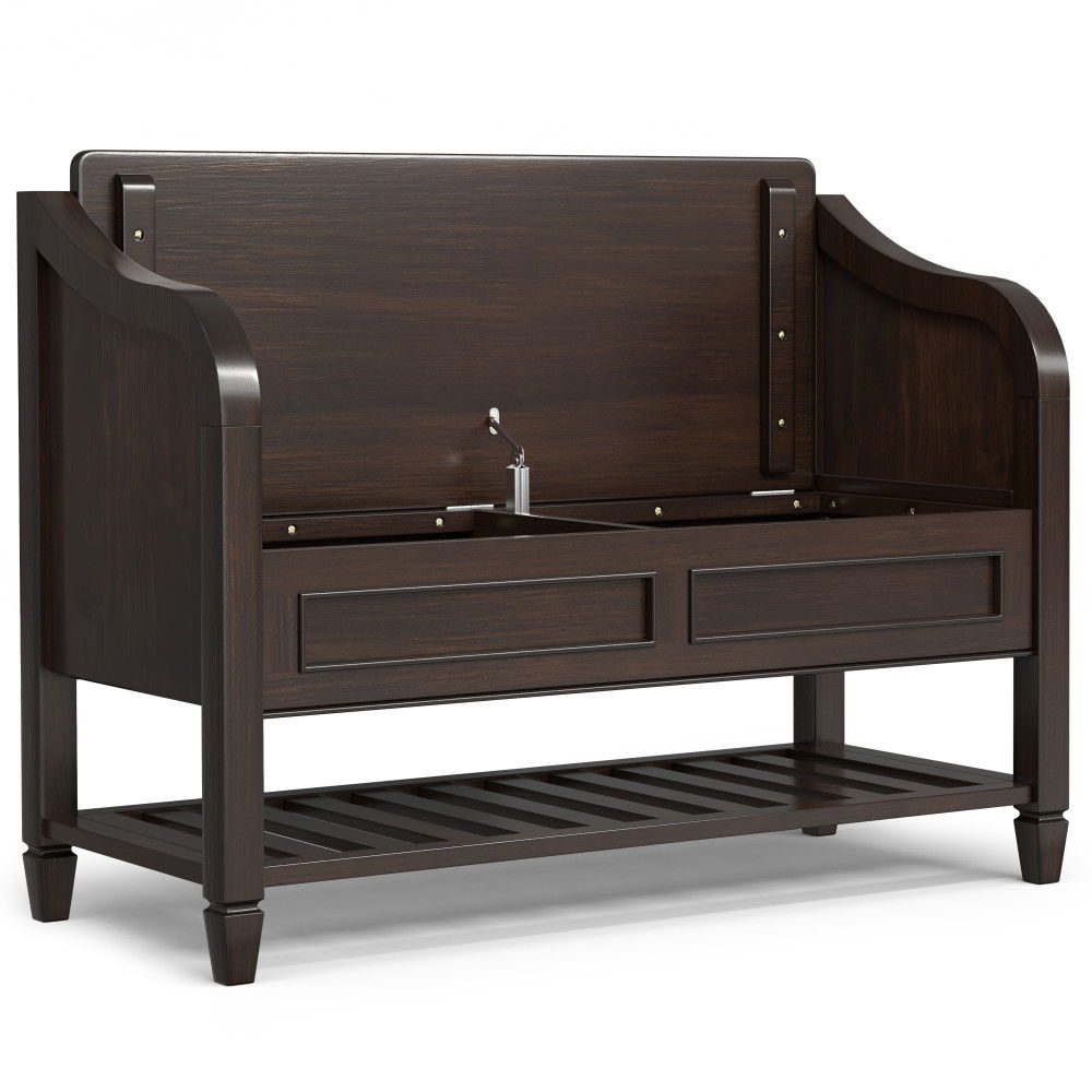 Connaught - Entryway Storage Bench With Shelf - Chestnut - Best Buy Furniture