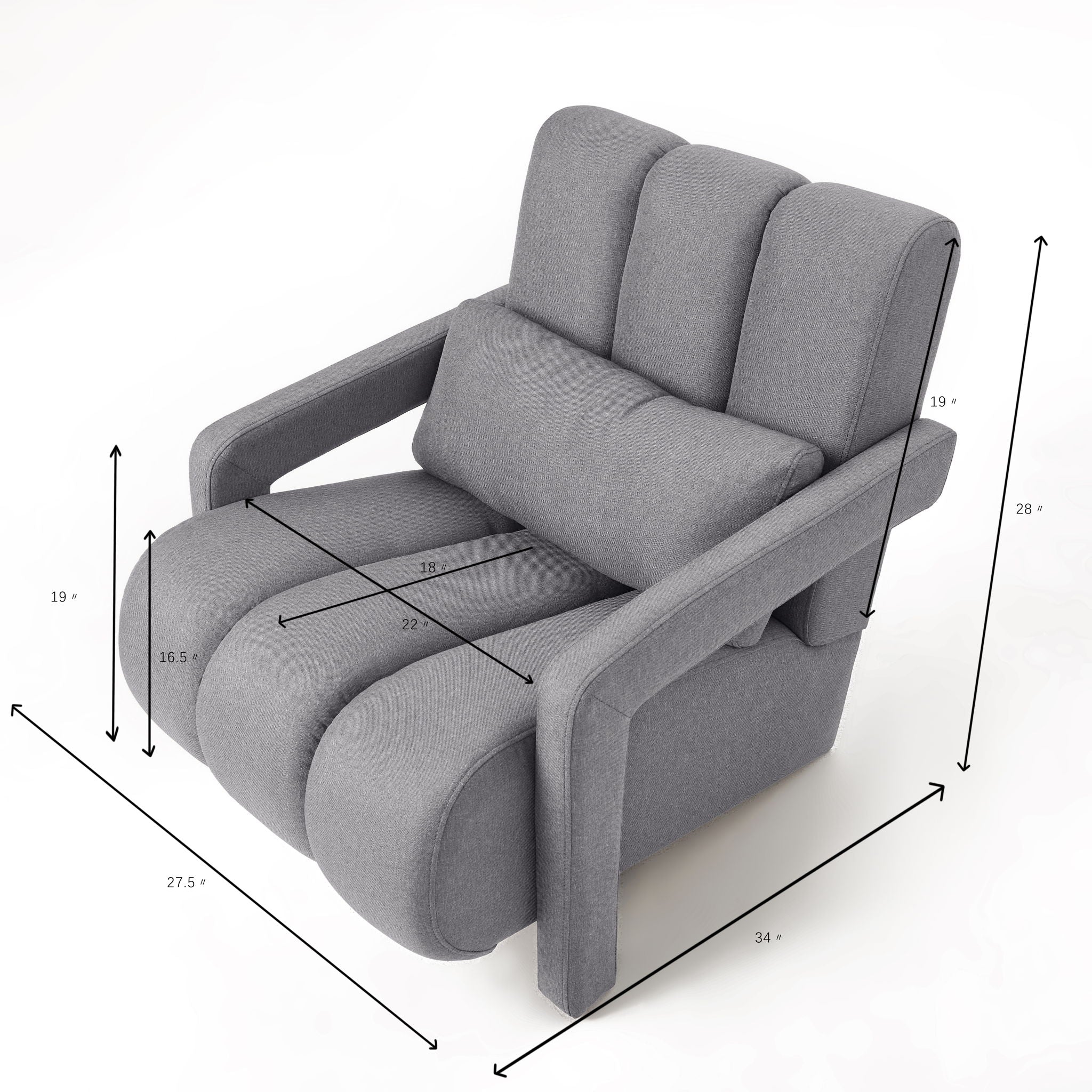Modern Upholstered Accent Chair, Comfortable Linen Fabric With A Pillow For Living Room