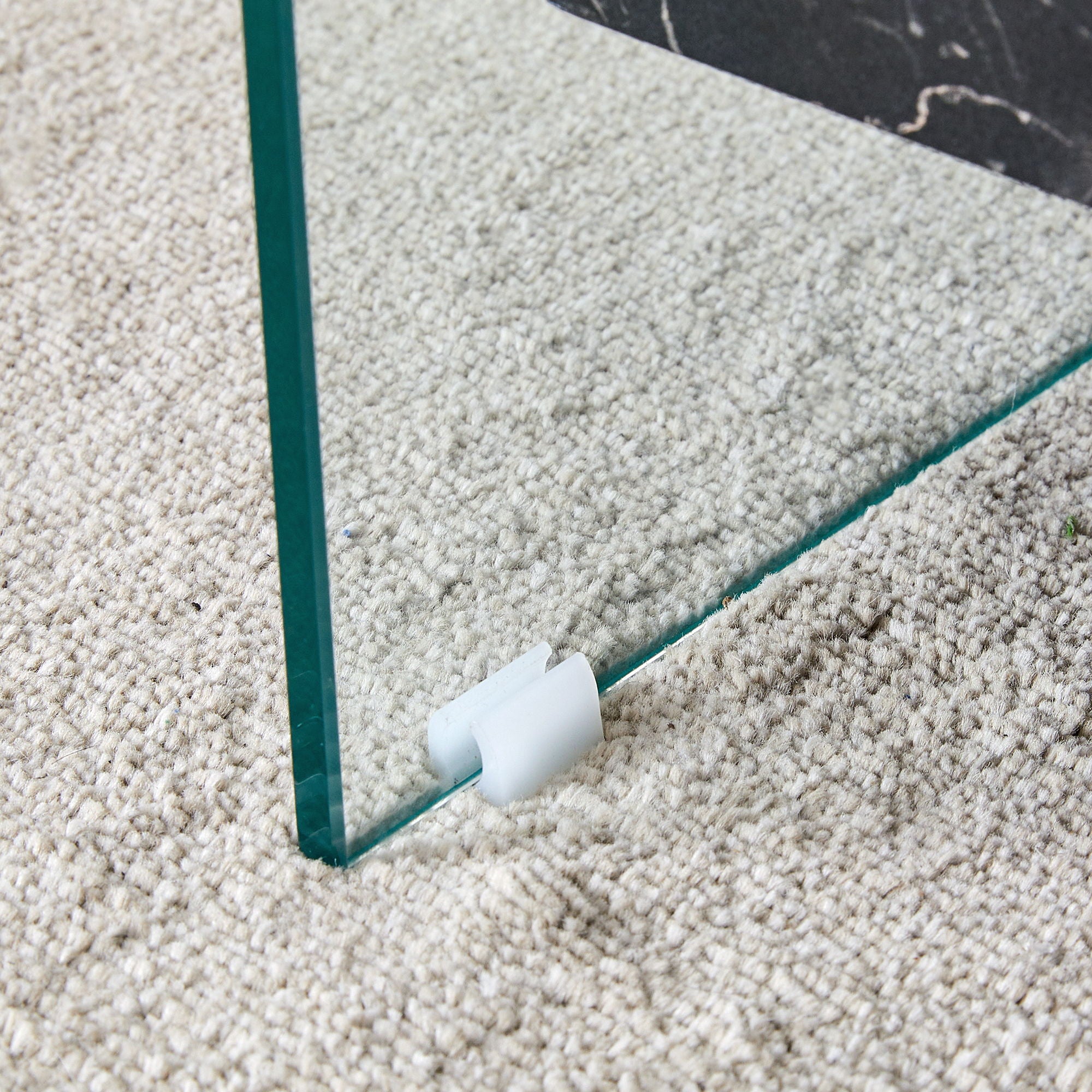 Modern 2 Tier Square Coffee Table, Elegant Marble Pattern
